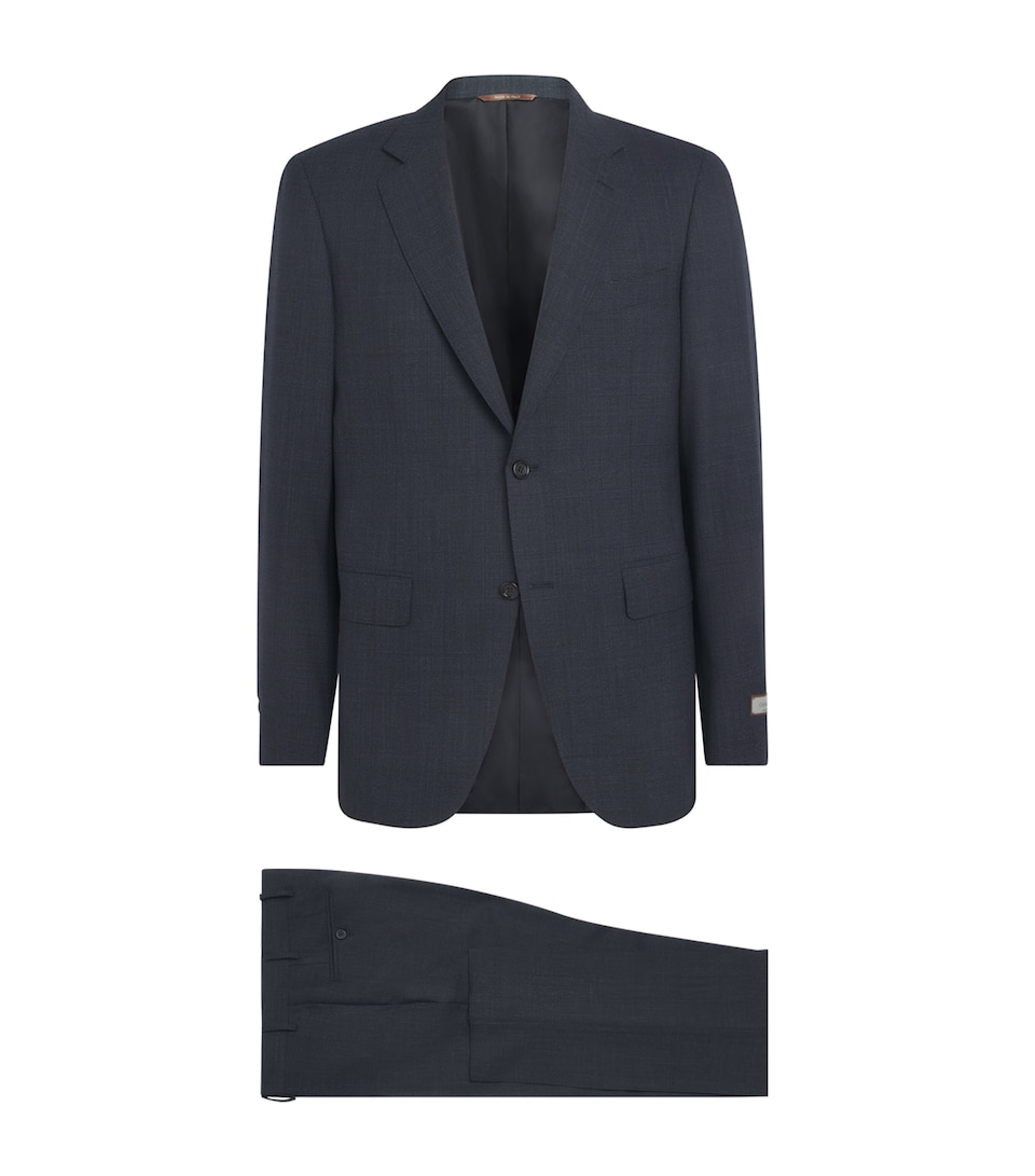 Canali Mens Wool 2-Piece Suit Navy