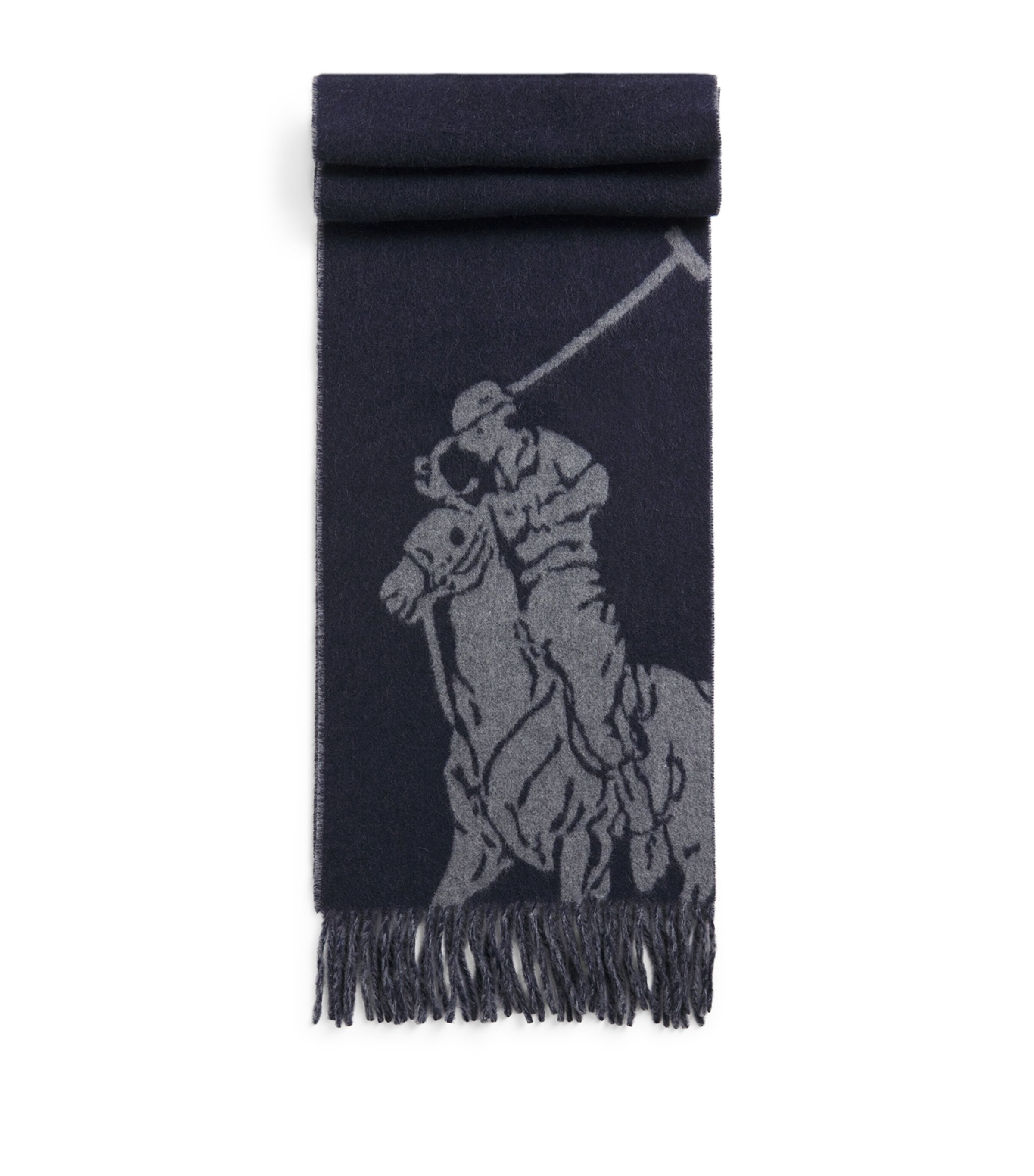 Wool-Blend Big Pony Jacquard Scarf