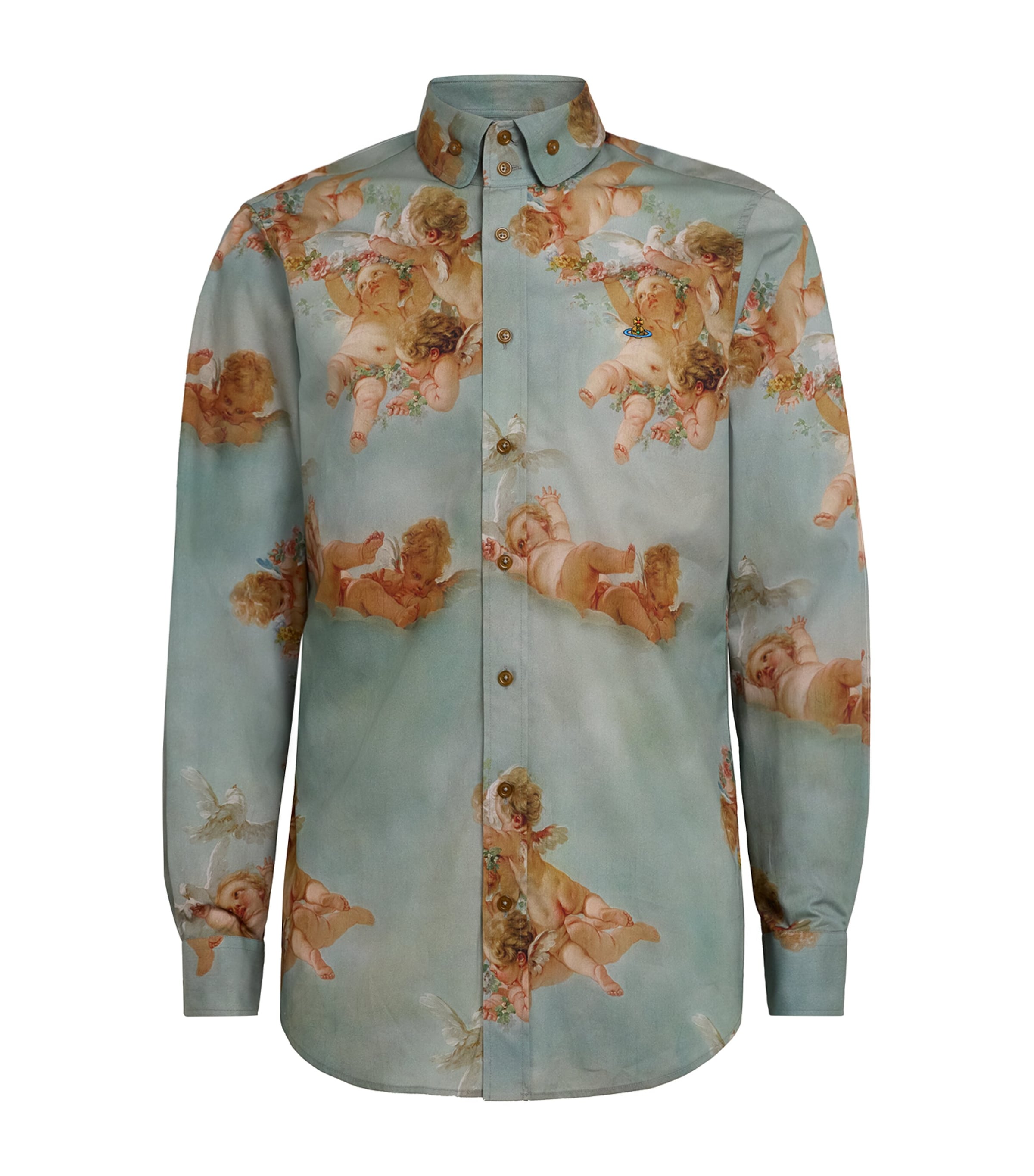 Vivienne Westwood Mens Printed Two-Button Krall Shirt Prmvra Crub