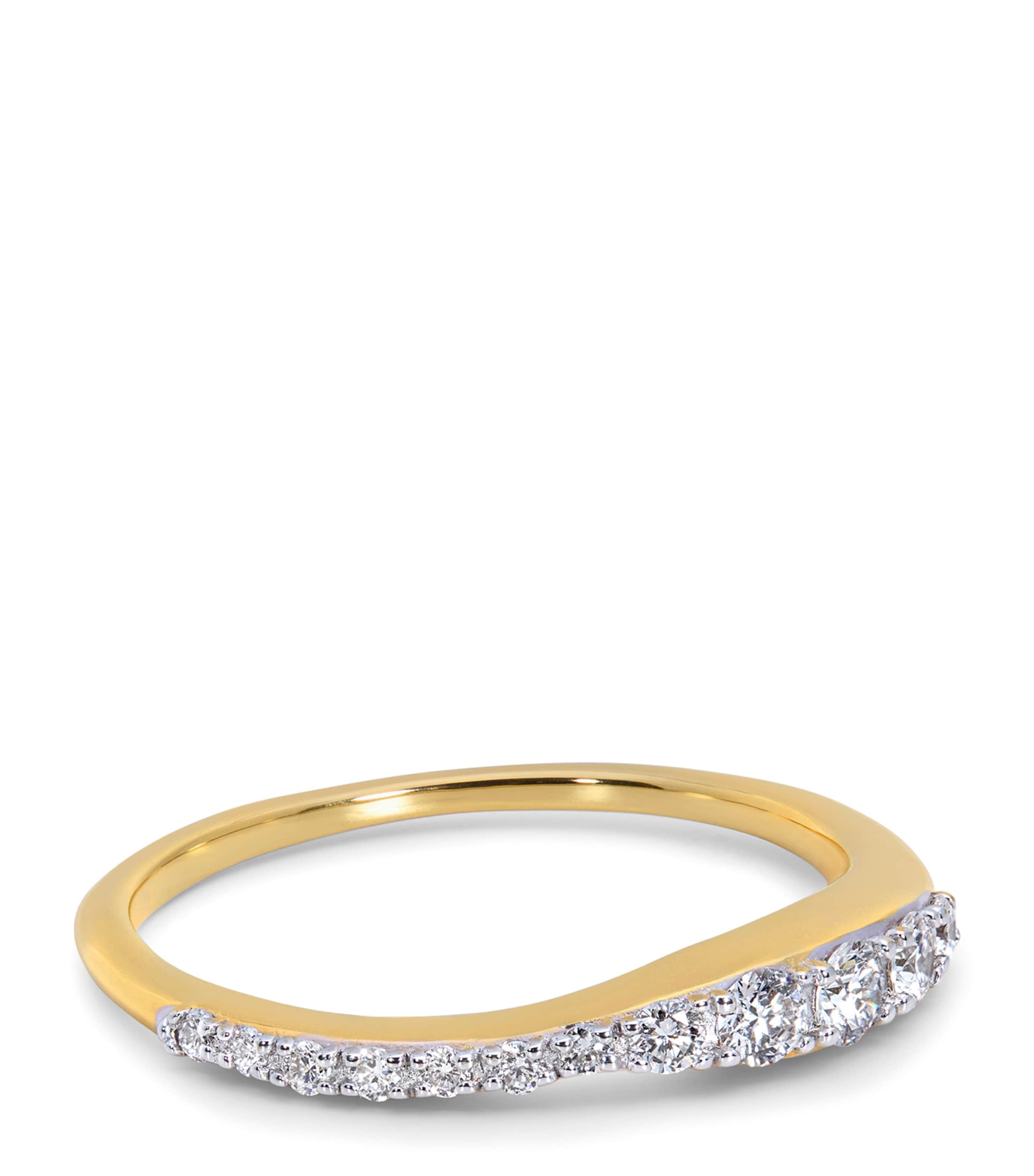 Monica Vinader Gold Vermeil and Diamond Riva Ring Gold/diamond