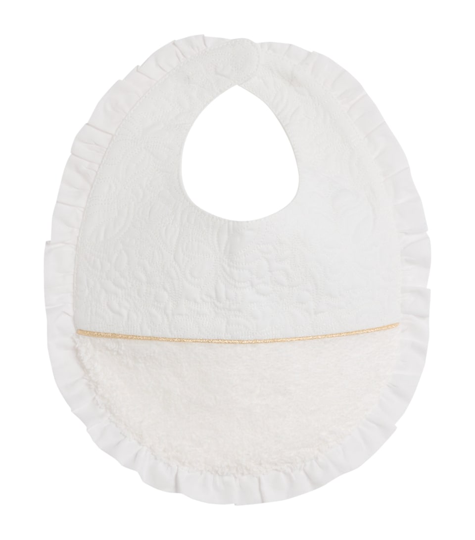 Cotton Lamé-Stripe Bib