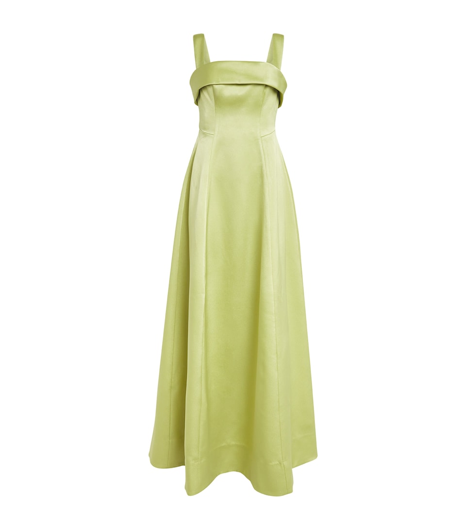 Rachel Gilbert Womens Stretch-Taffeta Hallie Gown Lime
