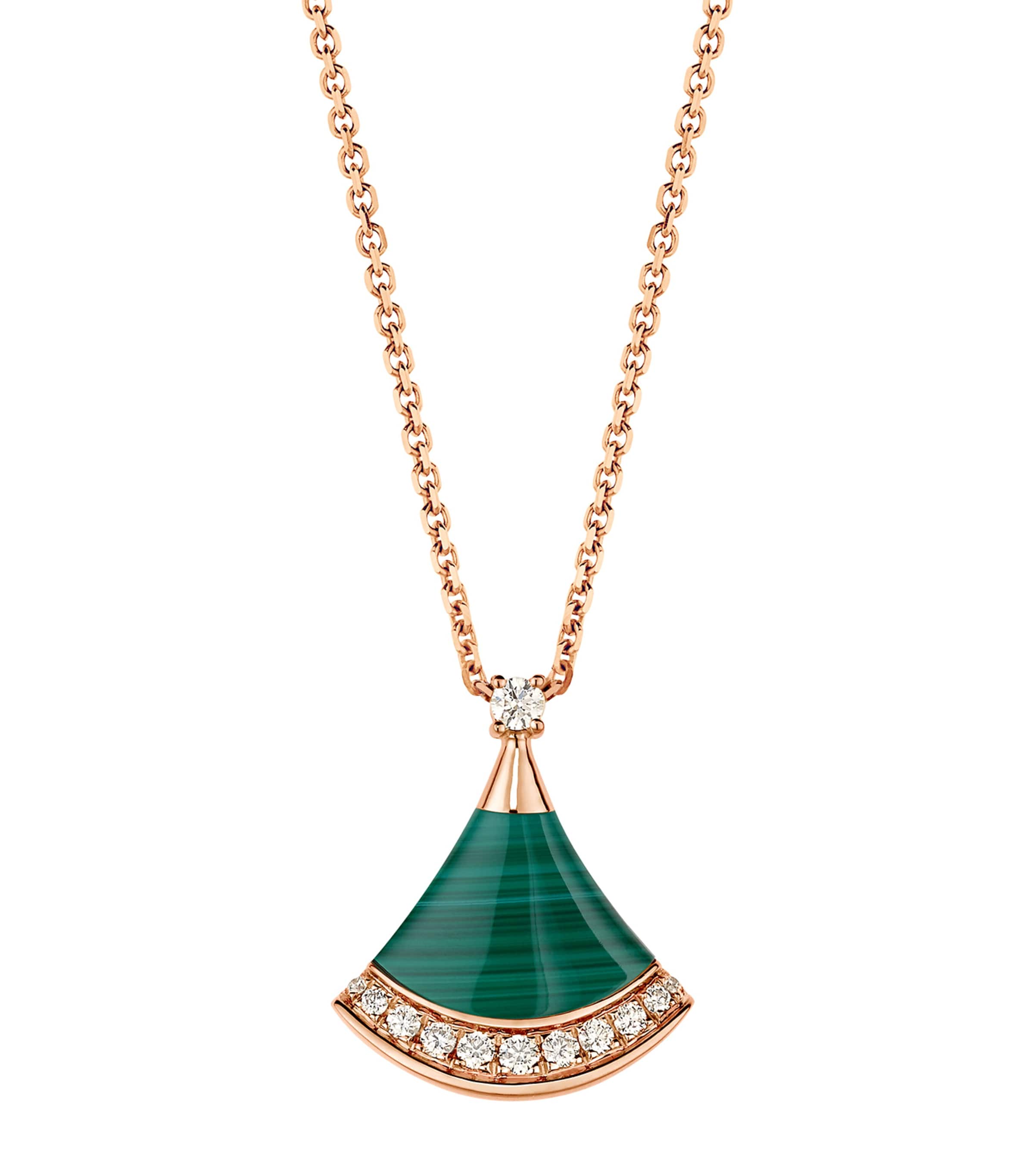 Rose Gold, Diamond and Malachite Divas' Dream Necklace