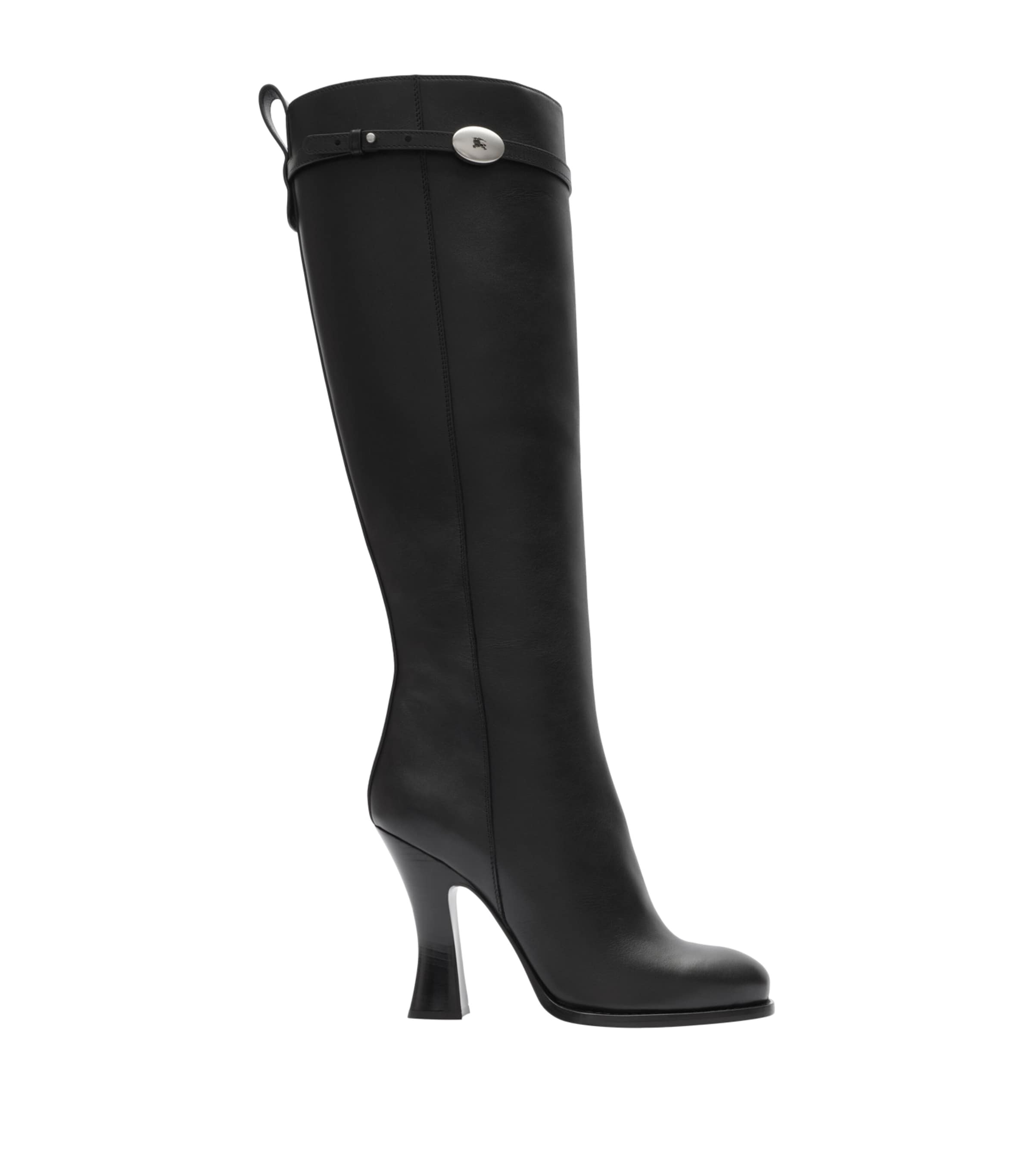 Burberry Leather Pillar Knee-High Boots 100 Black