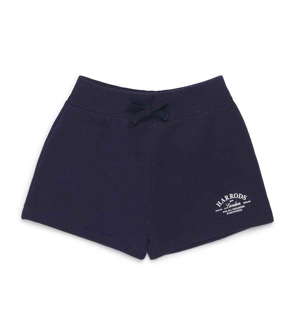 Harrods Cotton Jersey Logo Shorts (0-18 Months) Navy