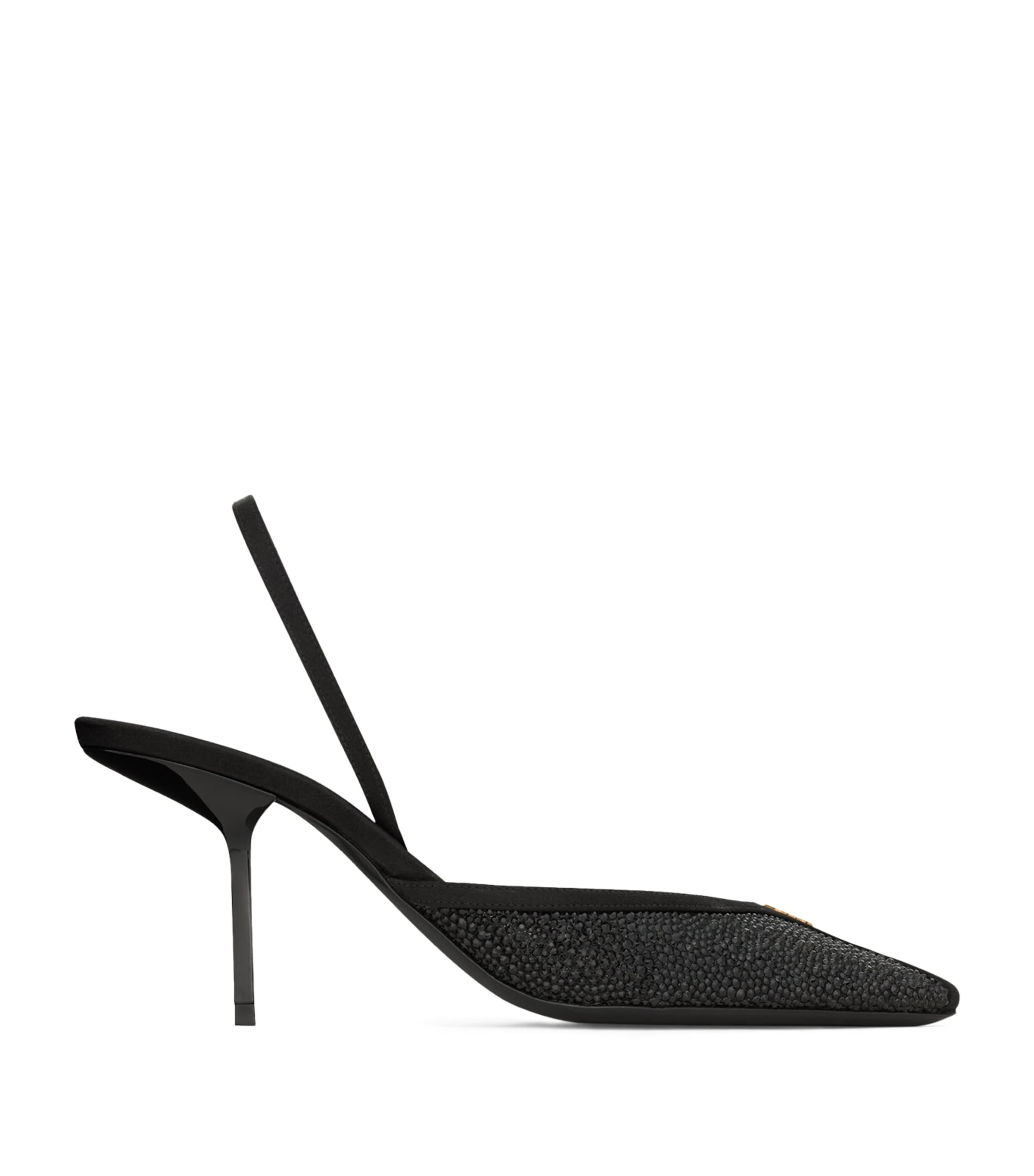 Saint Laurent Crystal Folie Slingback Pumps 75