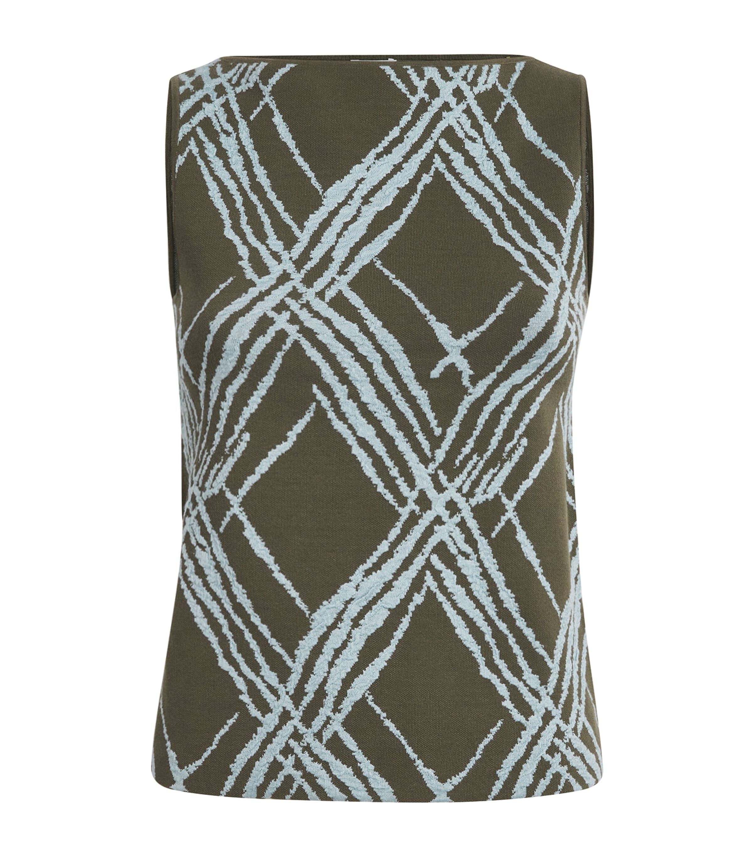 Cotton-Blend Check Aouda Top