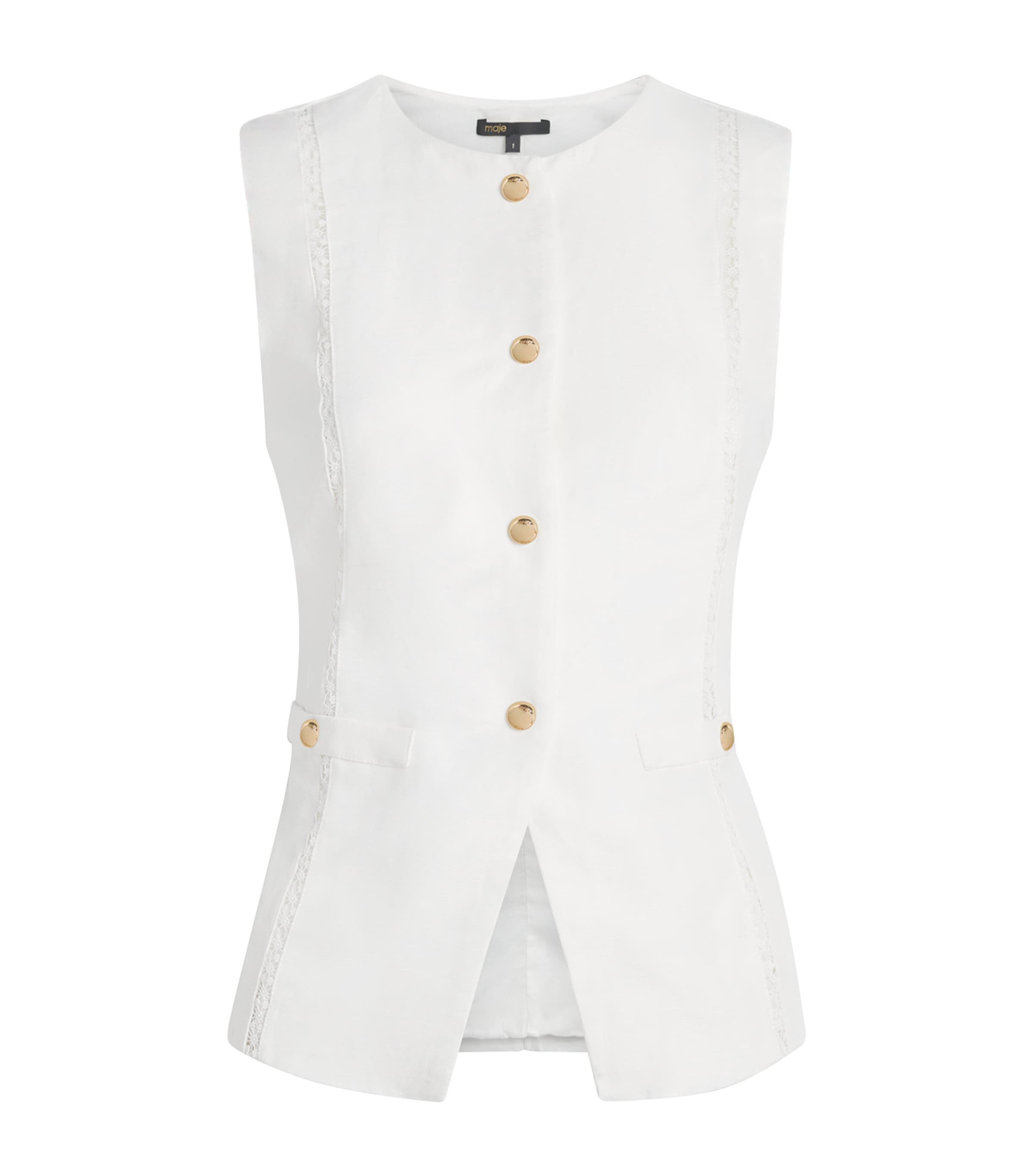 Maje Womens Embroidered Waistcoat White