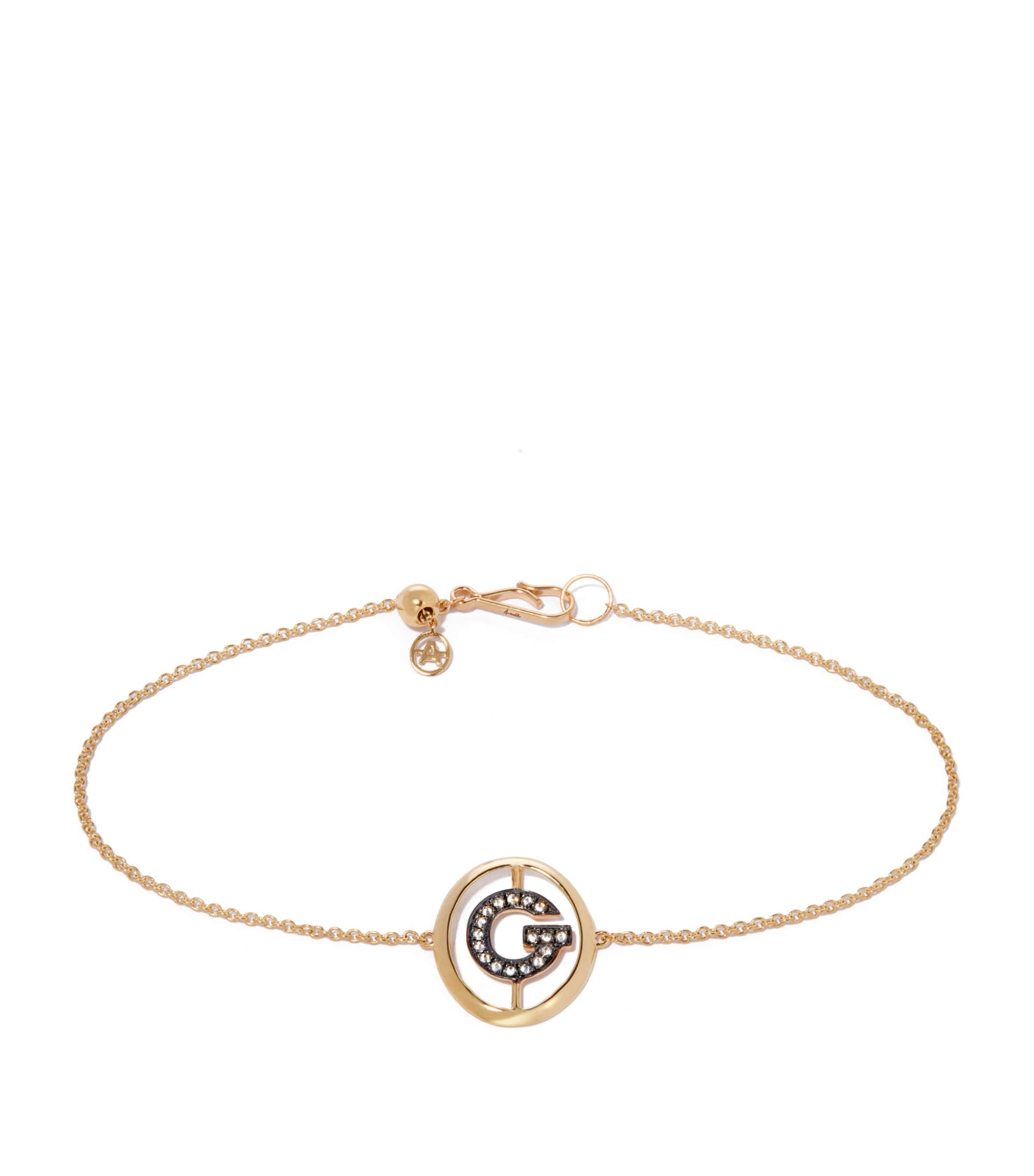 Yellow Gold and Diamond Initial G Bracelet