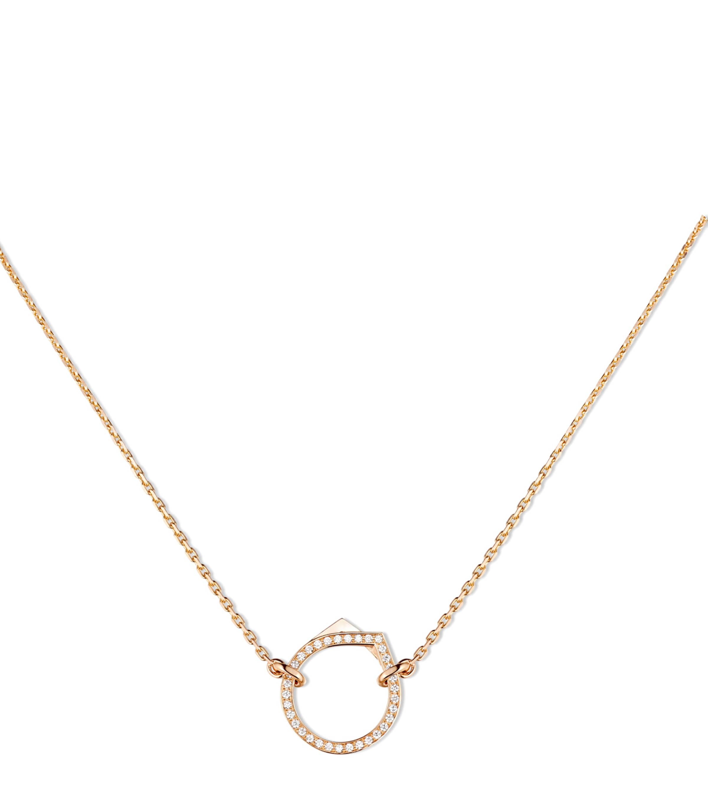 Repossi Pink Gold and Diamond Antifer Necklace Pink Gold