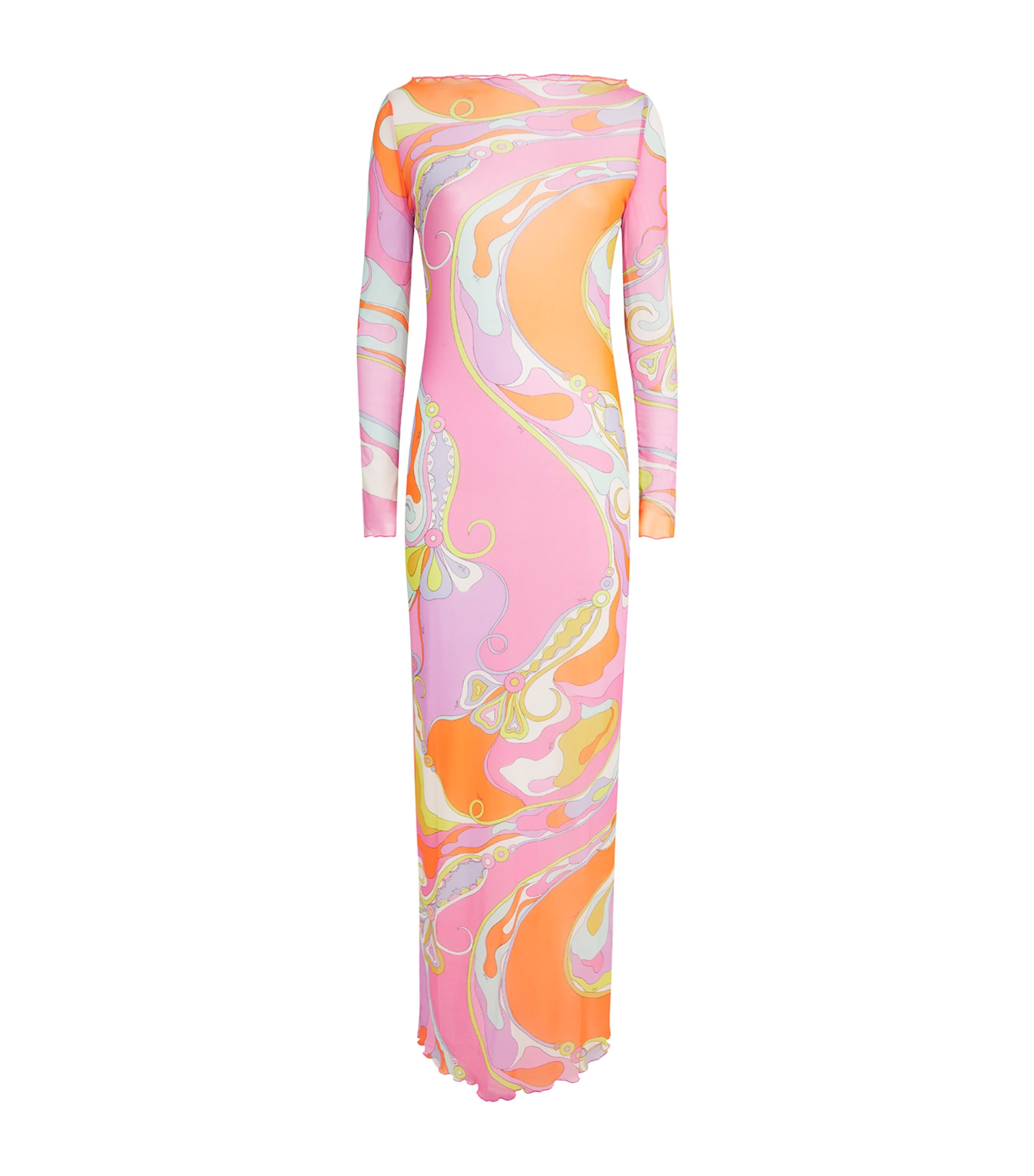 PUCCI Womens Mesh Orchidee Maxi Dress