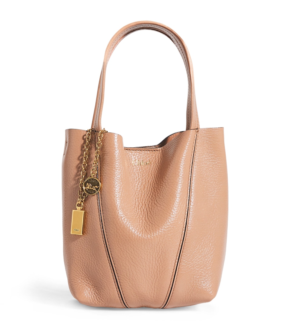 Small Leather Spin Tote Bag
