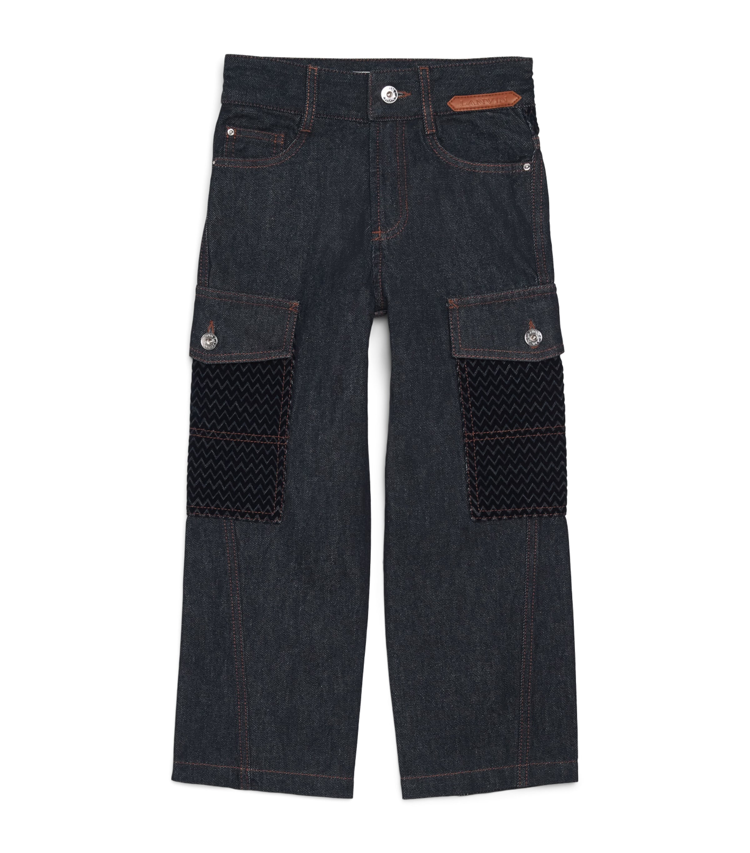LANVIN Enfant Chevron-Trim Jeans (4-16 Years) Denim Ind Blu