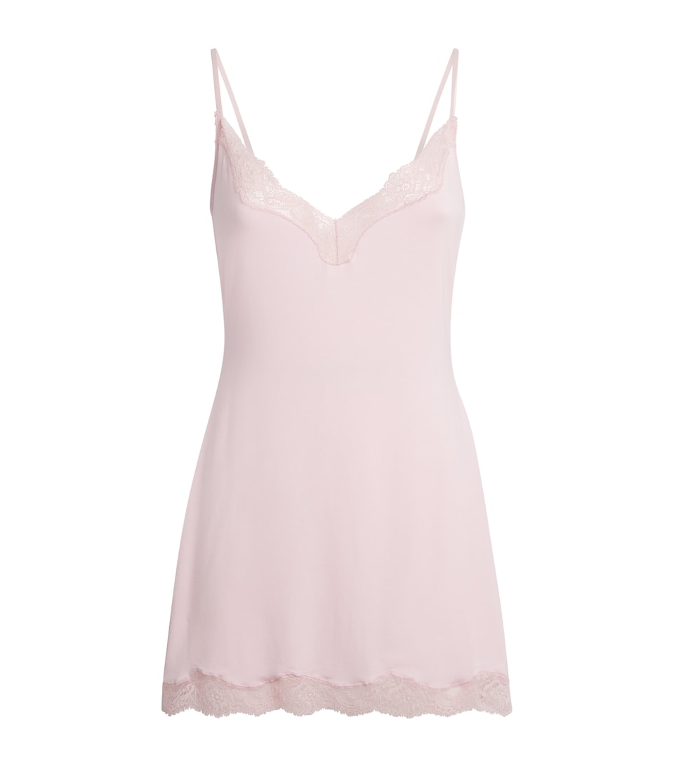 Lace-Trim Mini Sleep Dress