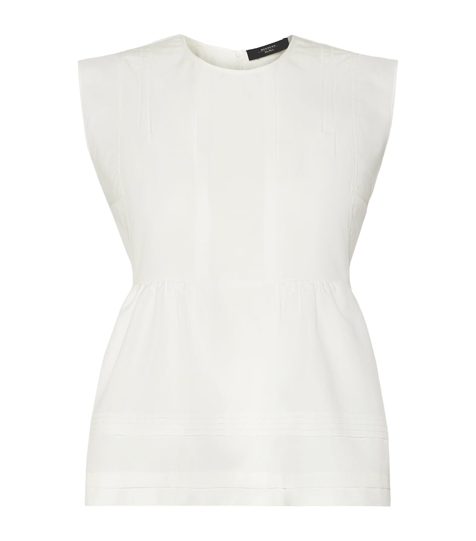 Weekend Max Mara Womens Cotton Flared Blouse White