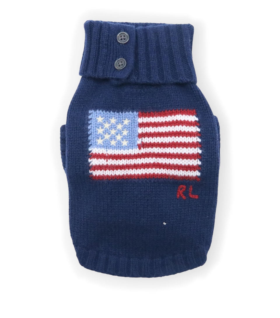 Wool-Cashmere Flag Dog Sweater (M)