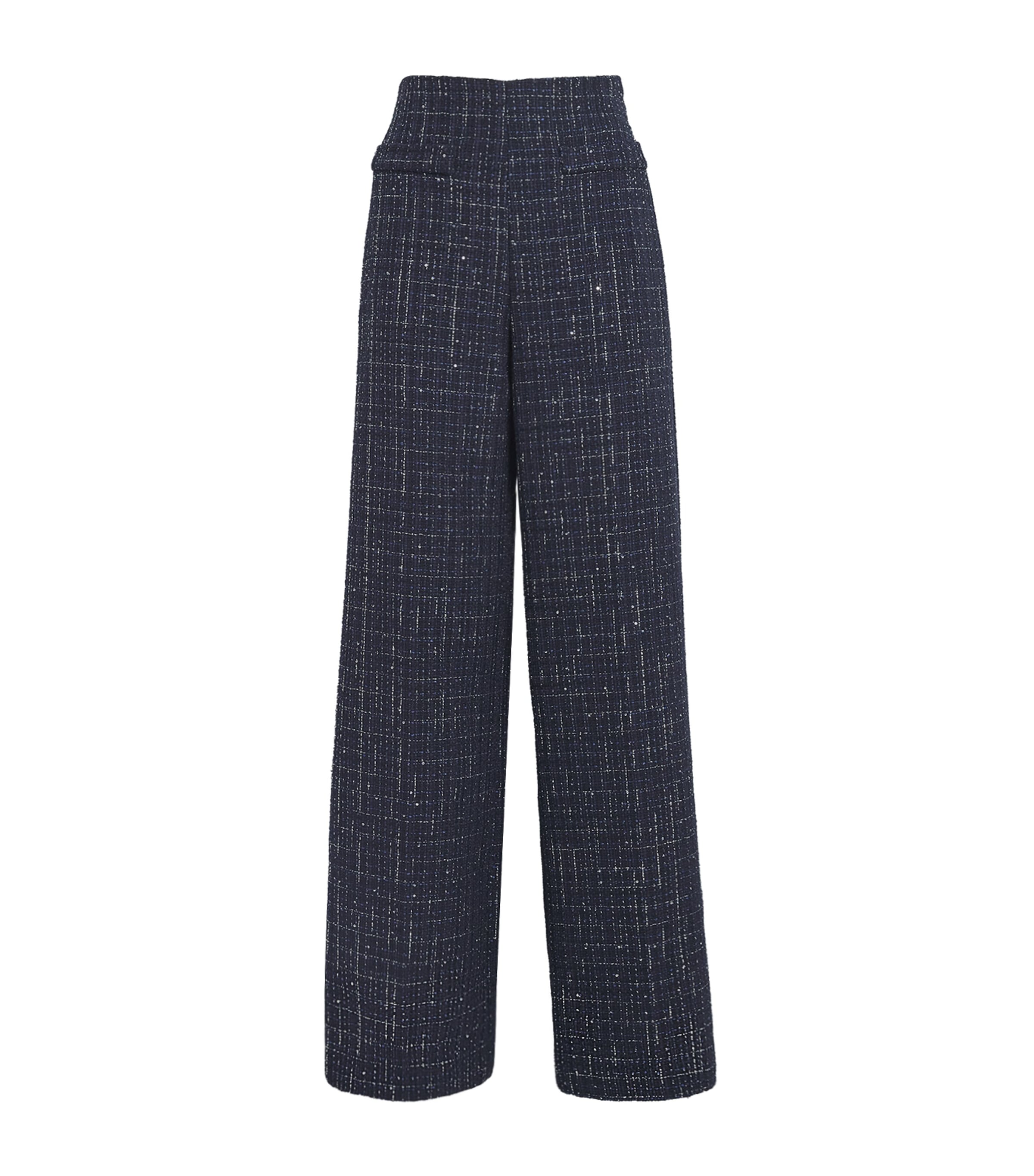 Sandro Paris Womens Tweed Flare Trousers Blue