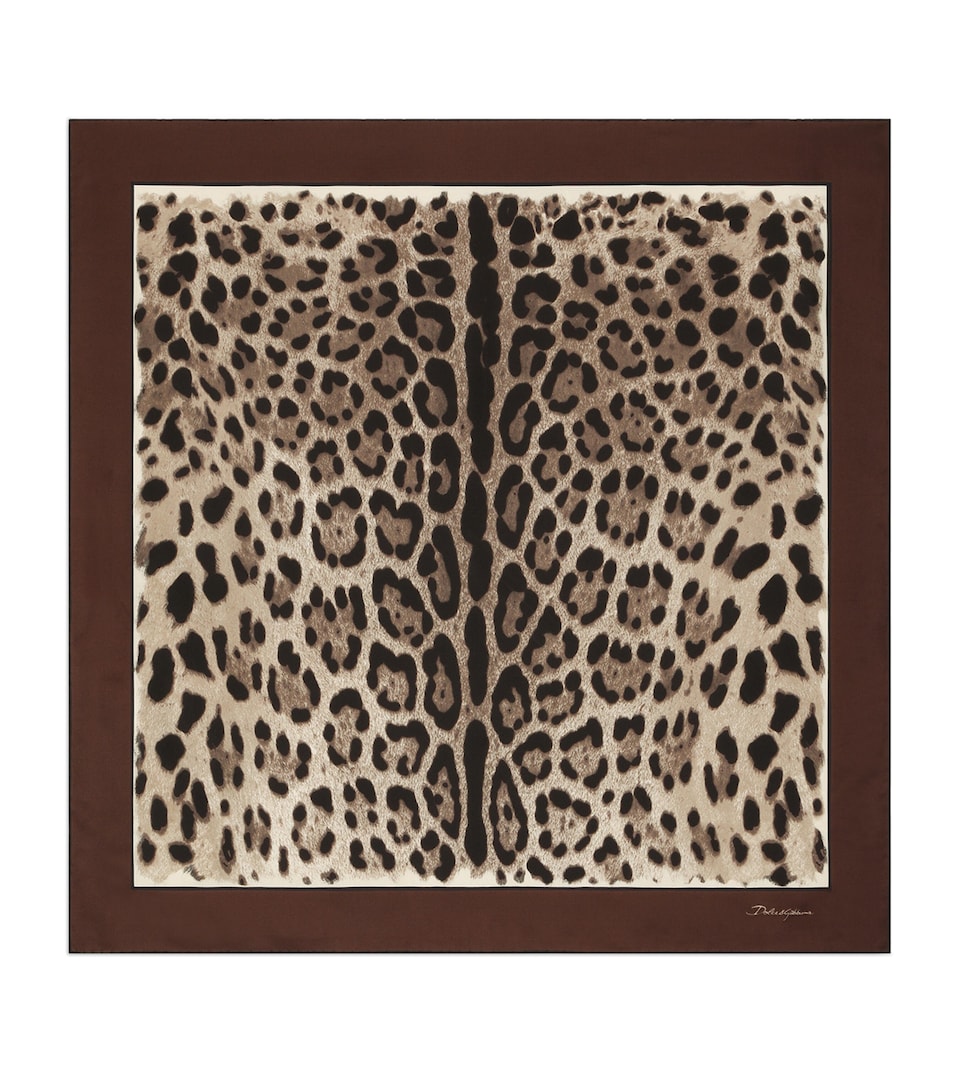 Silk Leopard Print Scarf