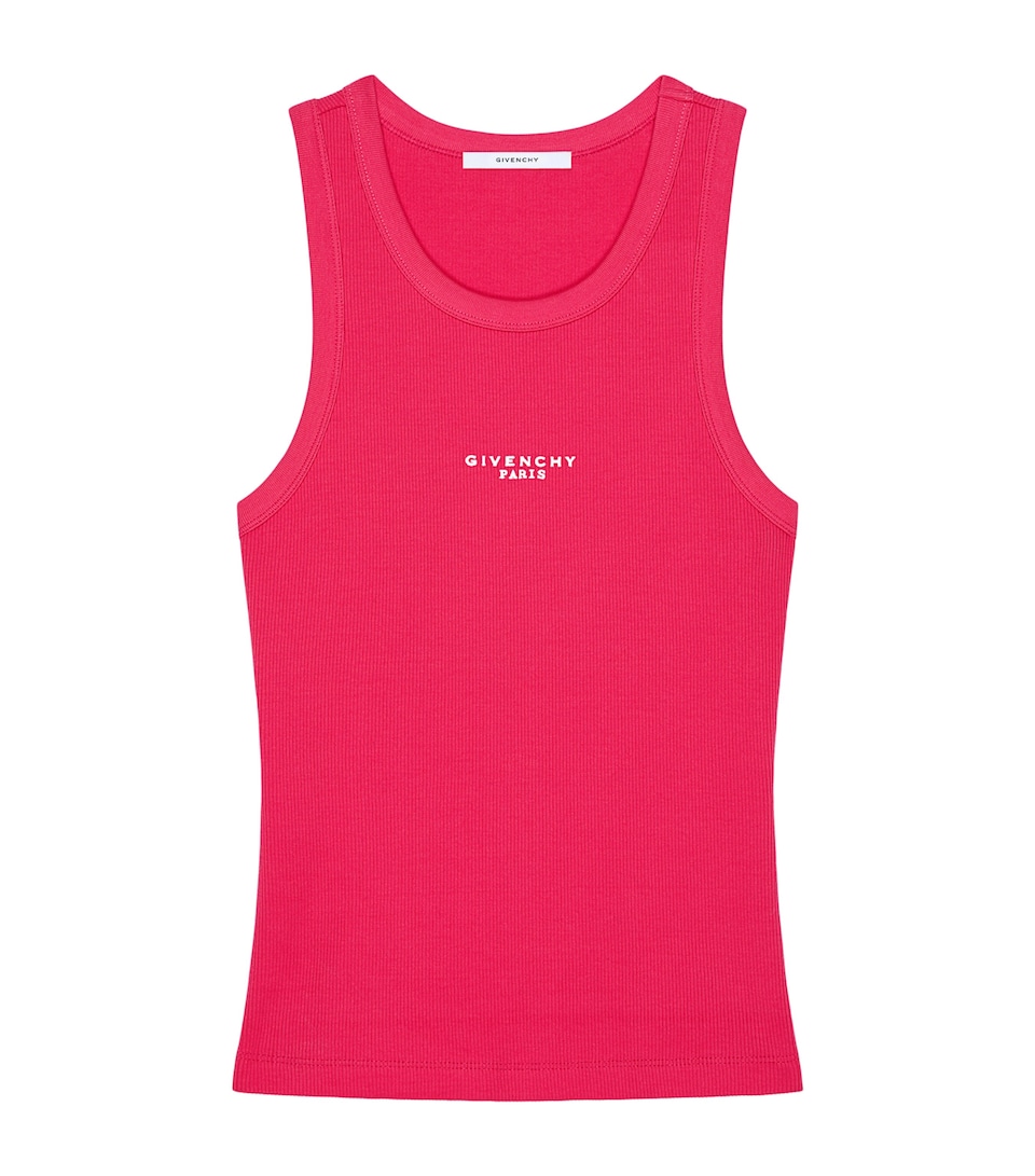 Givenchy Womens Stretch-Cotton Logo Tank Top