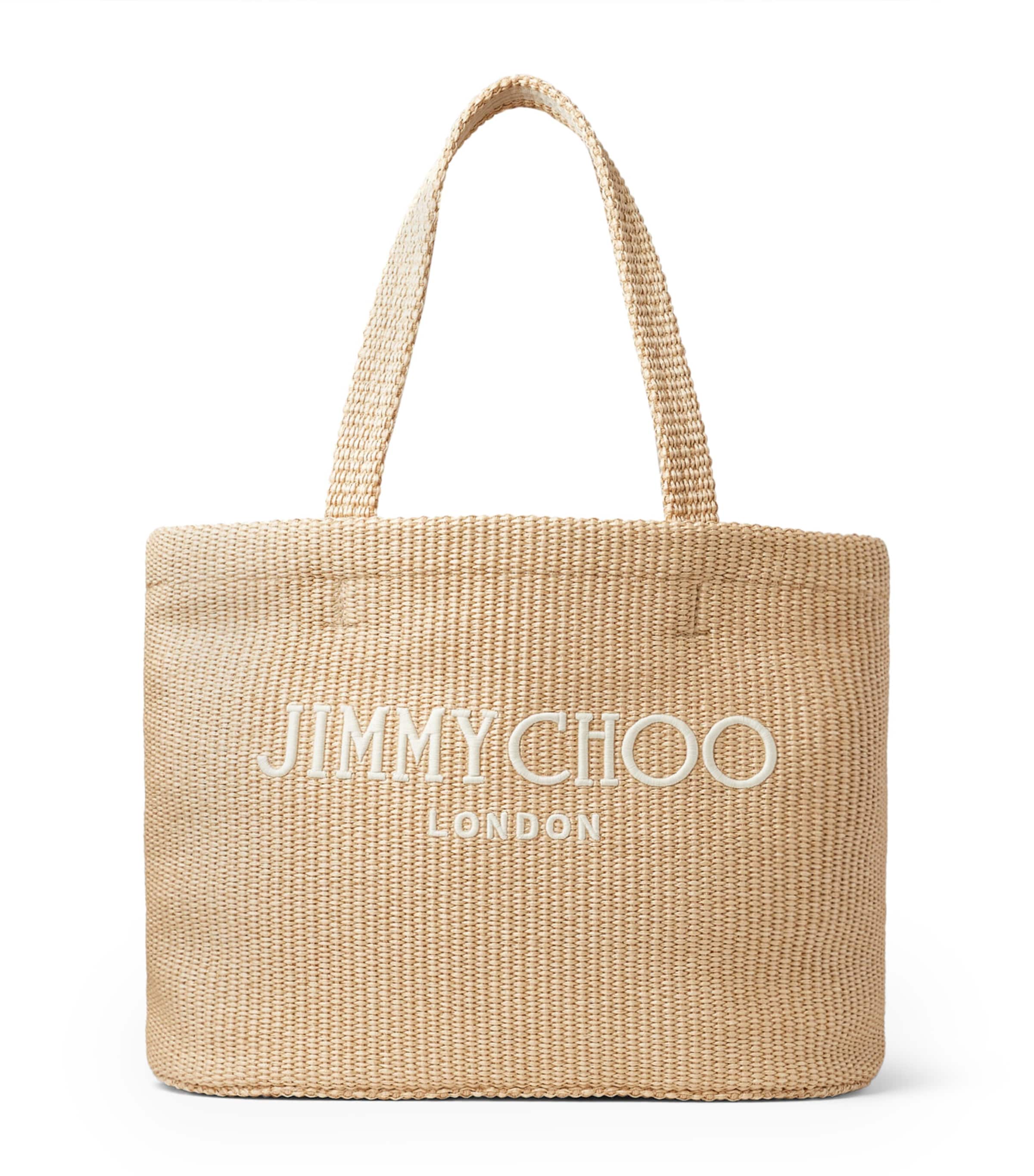 Jimmy Choo Beach Woven Tote Bag Natural/latte