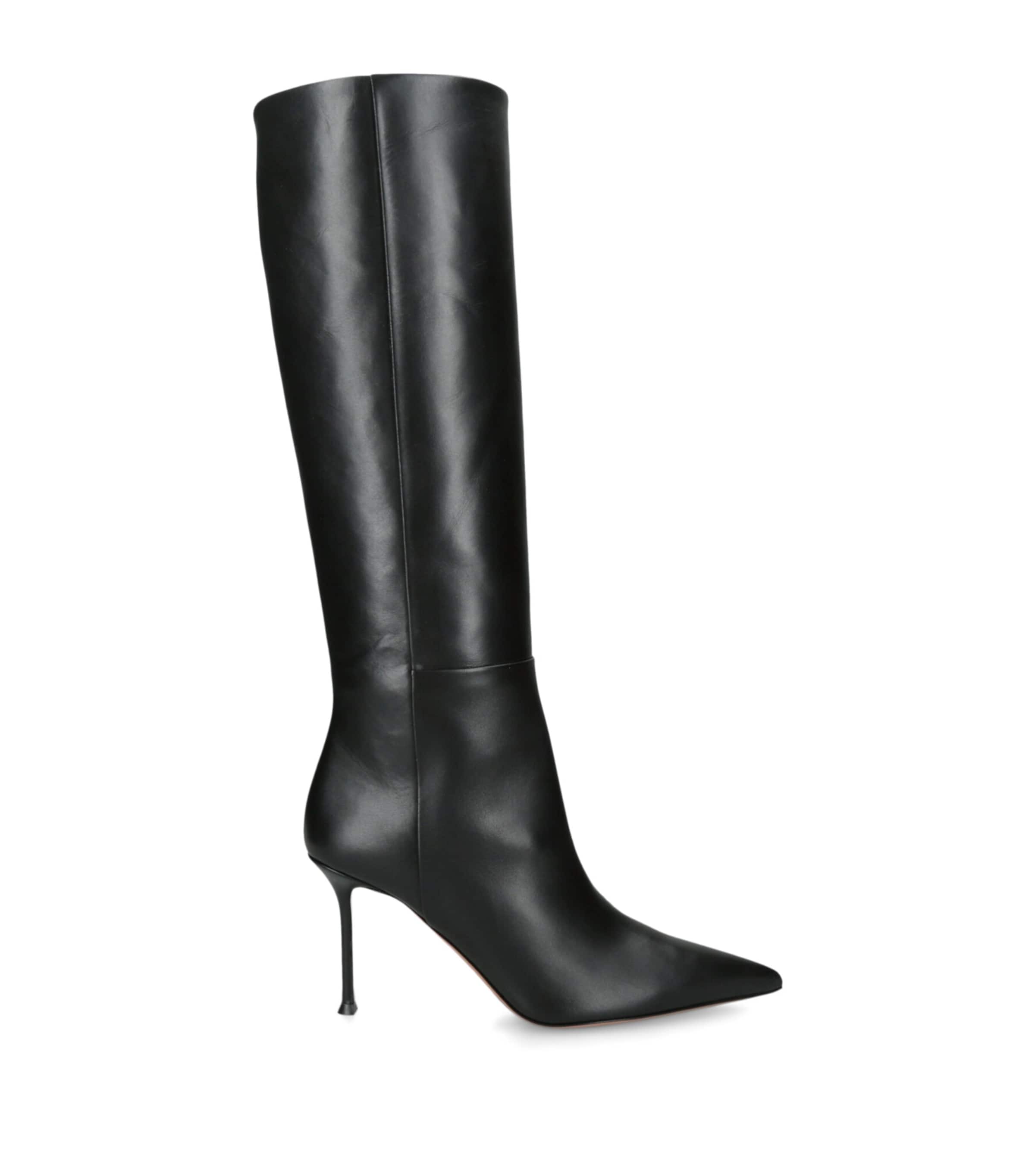Aquazzura Leather Harper Boots 85 Black