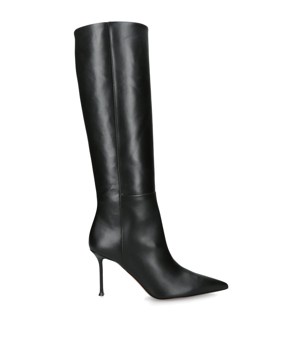 Aquazzura Leather Harper Boots 85 Black