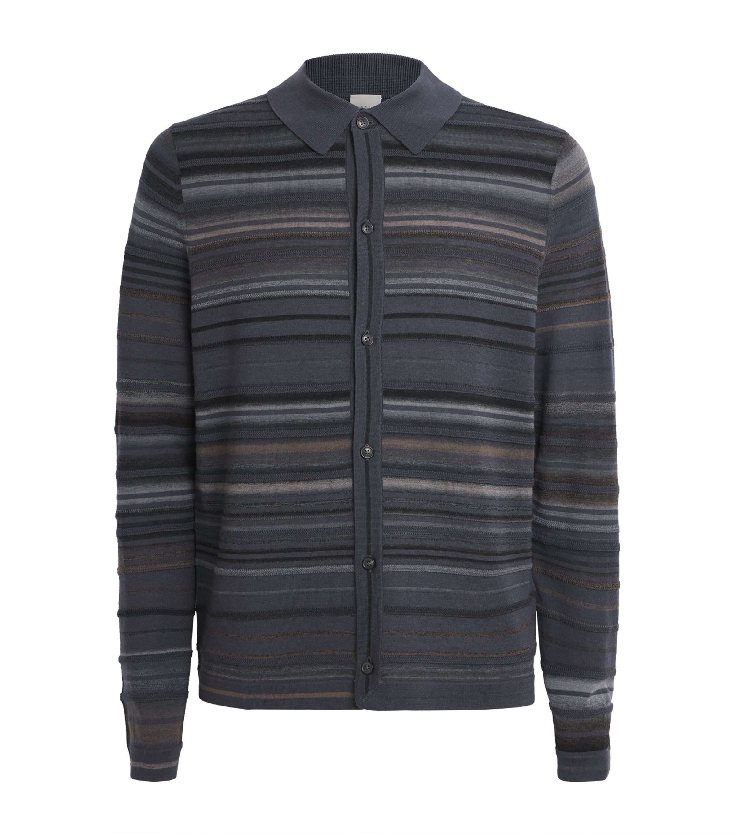 Paul Smith Mens Merino Stripe Polo Cardigan