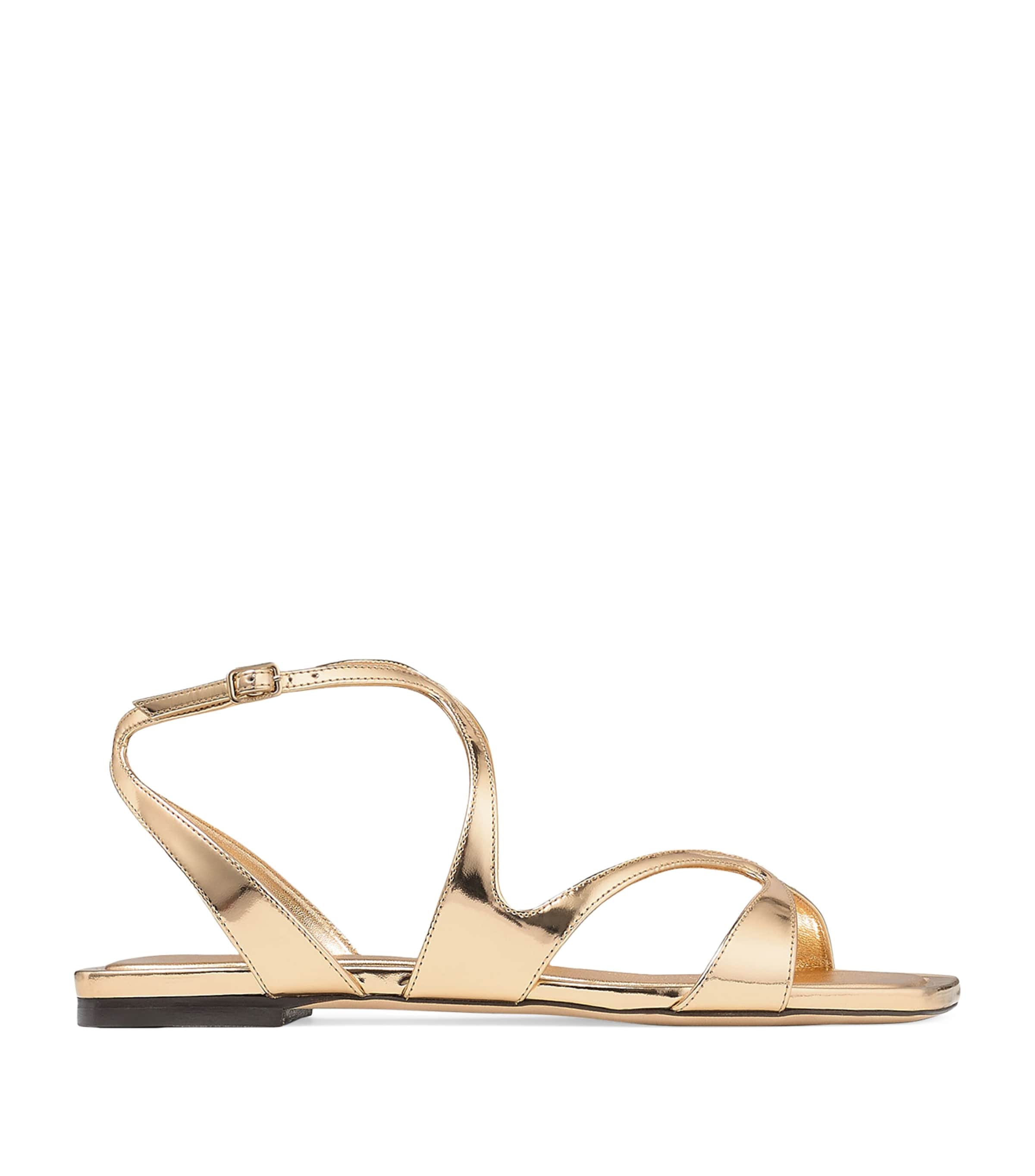 Jimmy Choo Ayla Leather Sandals Gold