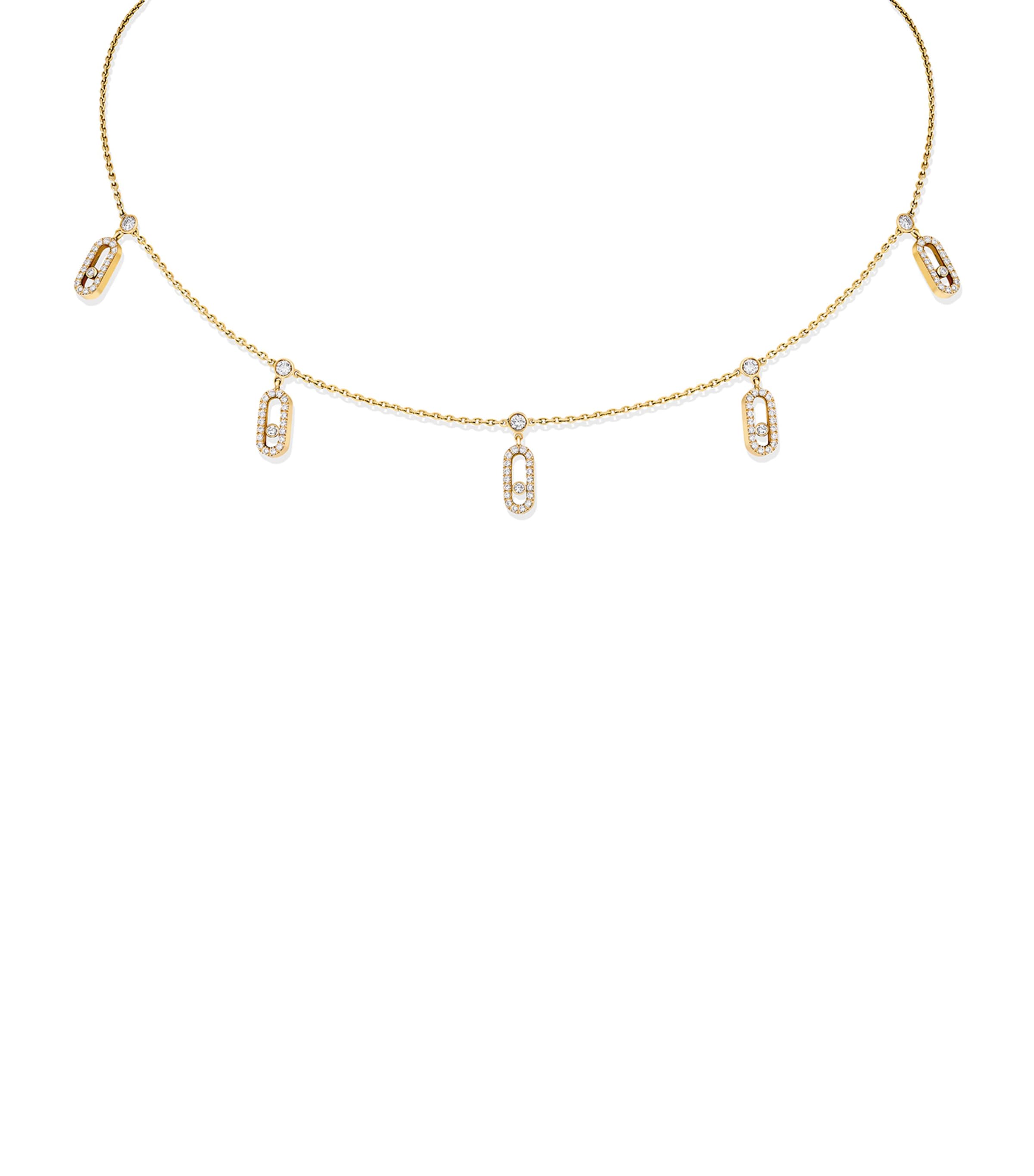 Yellow Gold and Diamond Move Uno Necklace