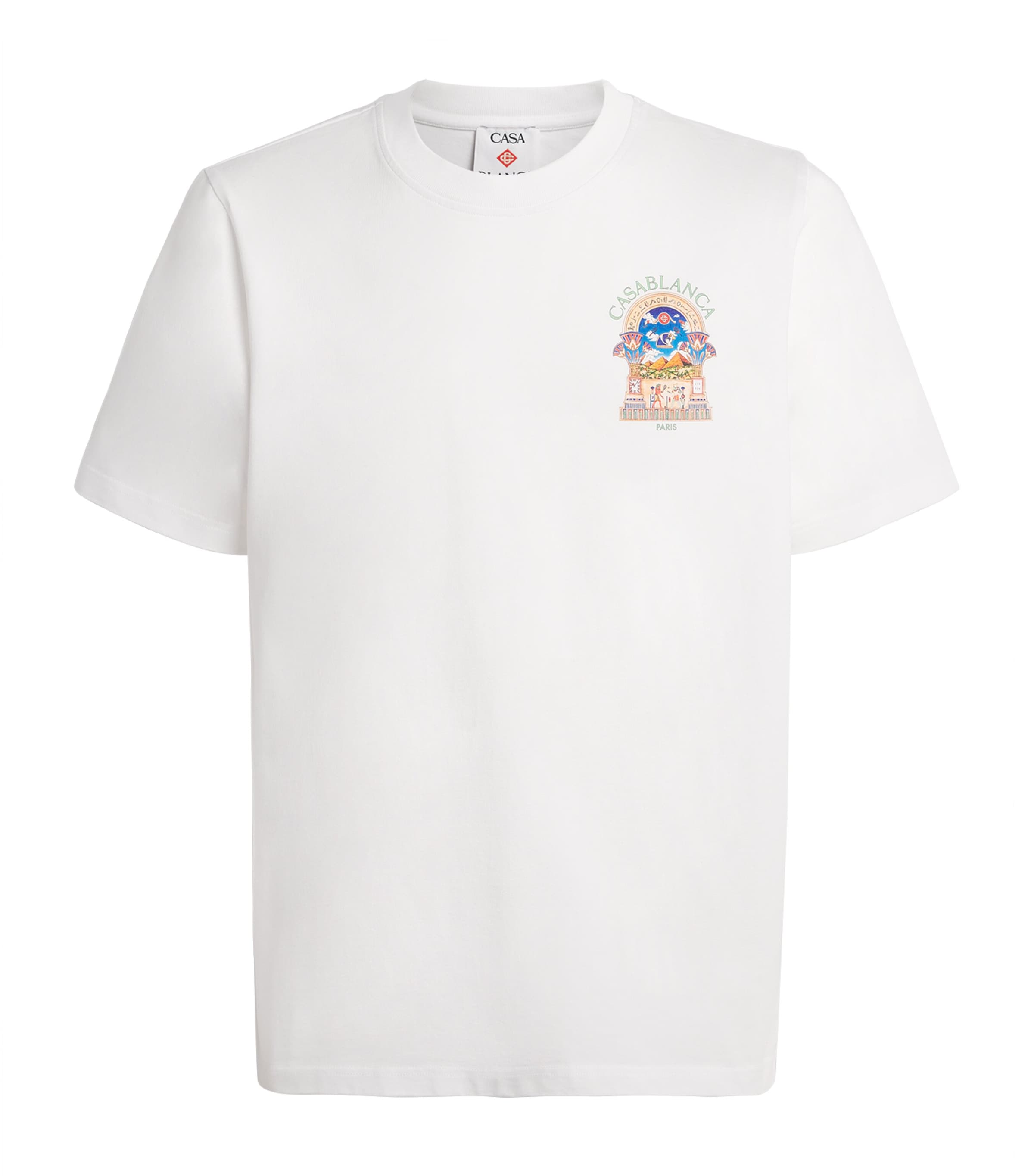 Casablanca Mens Organic Cotton Egyptian L'Arche T-Shirt Egyptian Arch
