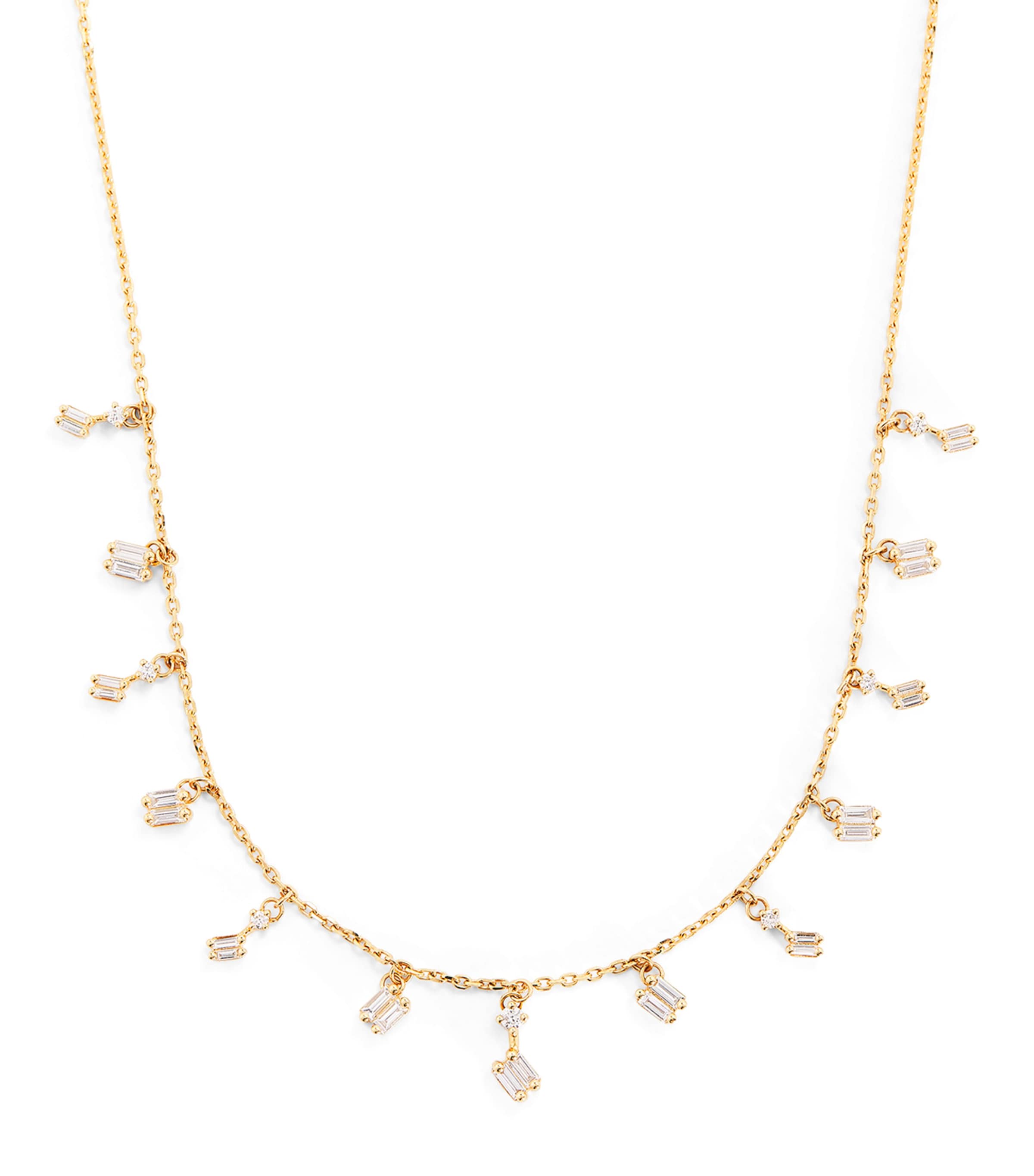 Yellow Gold and Diamond Classic Fireworks Cascade Necklace