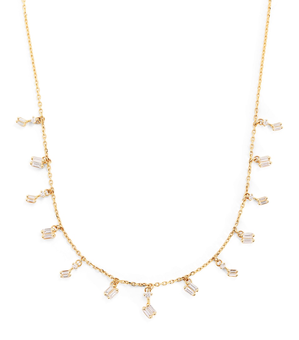 Yellow Gold and Diamond Classic Fireworks Cascade Necklace