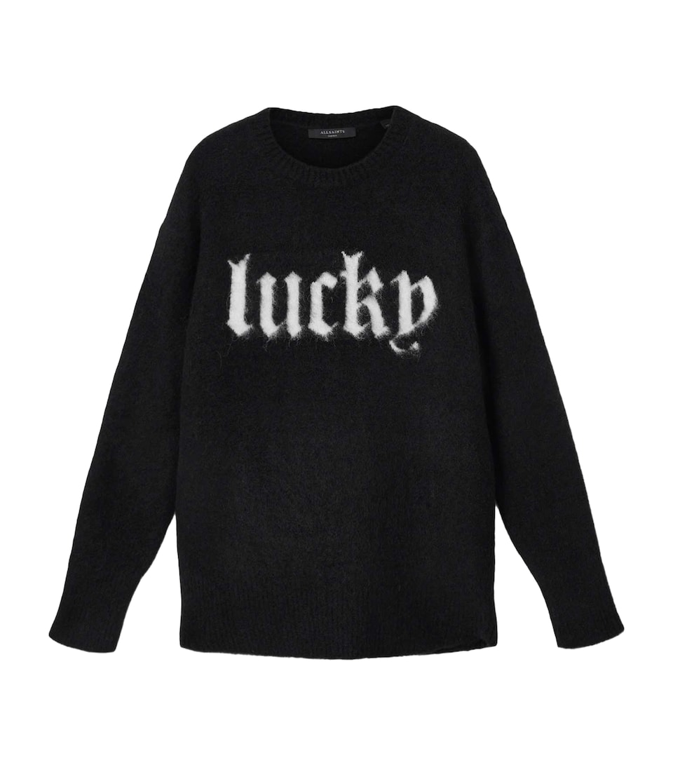 AllSaints Womens Brushed Lucky Sweater Black