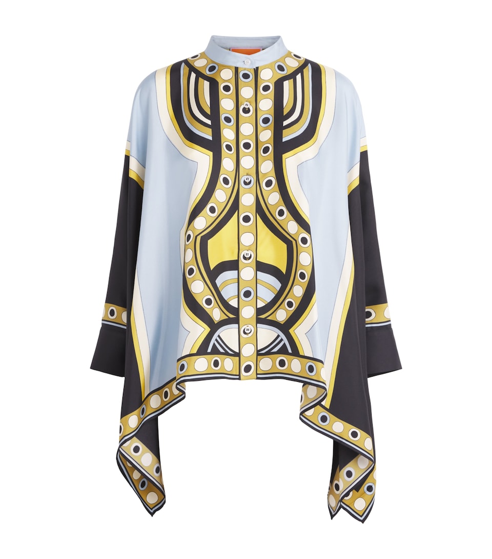 La Doublej Womens Silk Foulard Blouse Placée