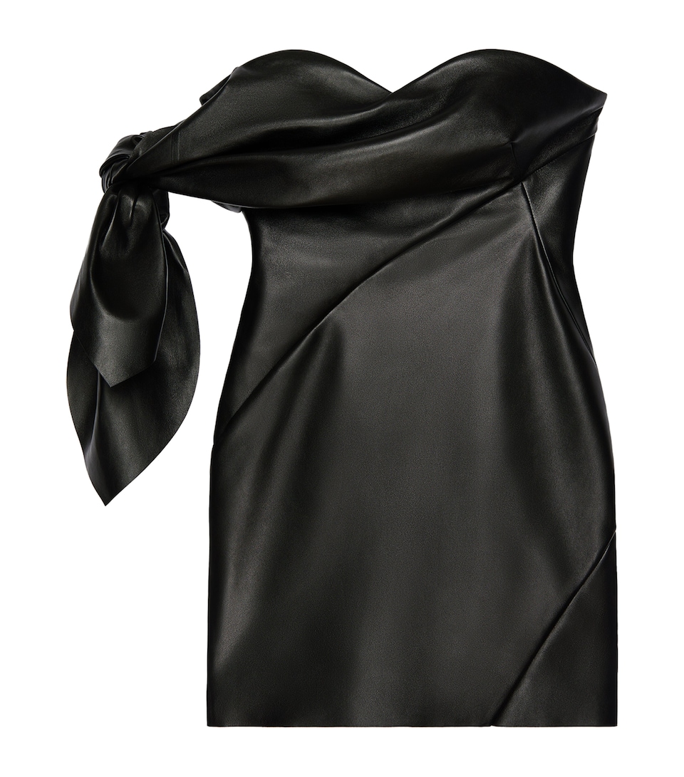 Givenchy Womens Lambskin Bow Mini Dress Black