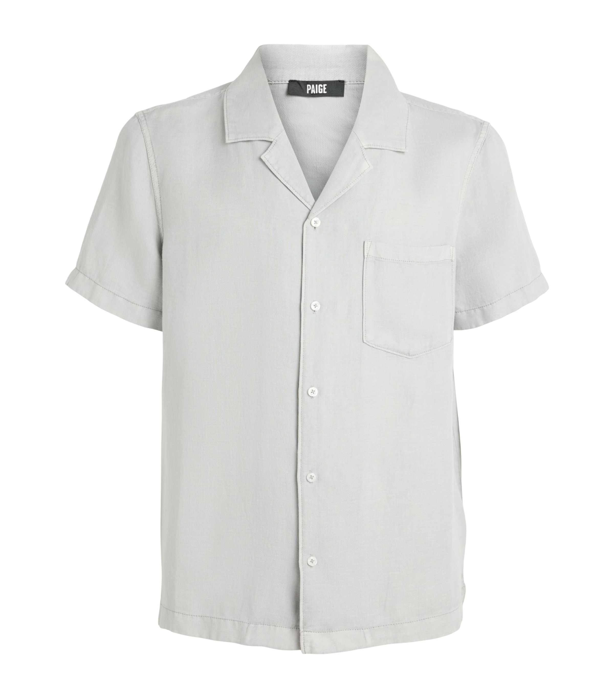 PAIGE Mens Linen-Blend Albro Short-Sleeve Shirt Vint Brstl Blu