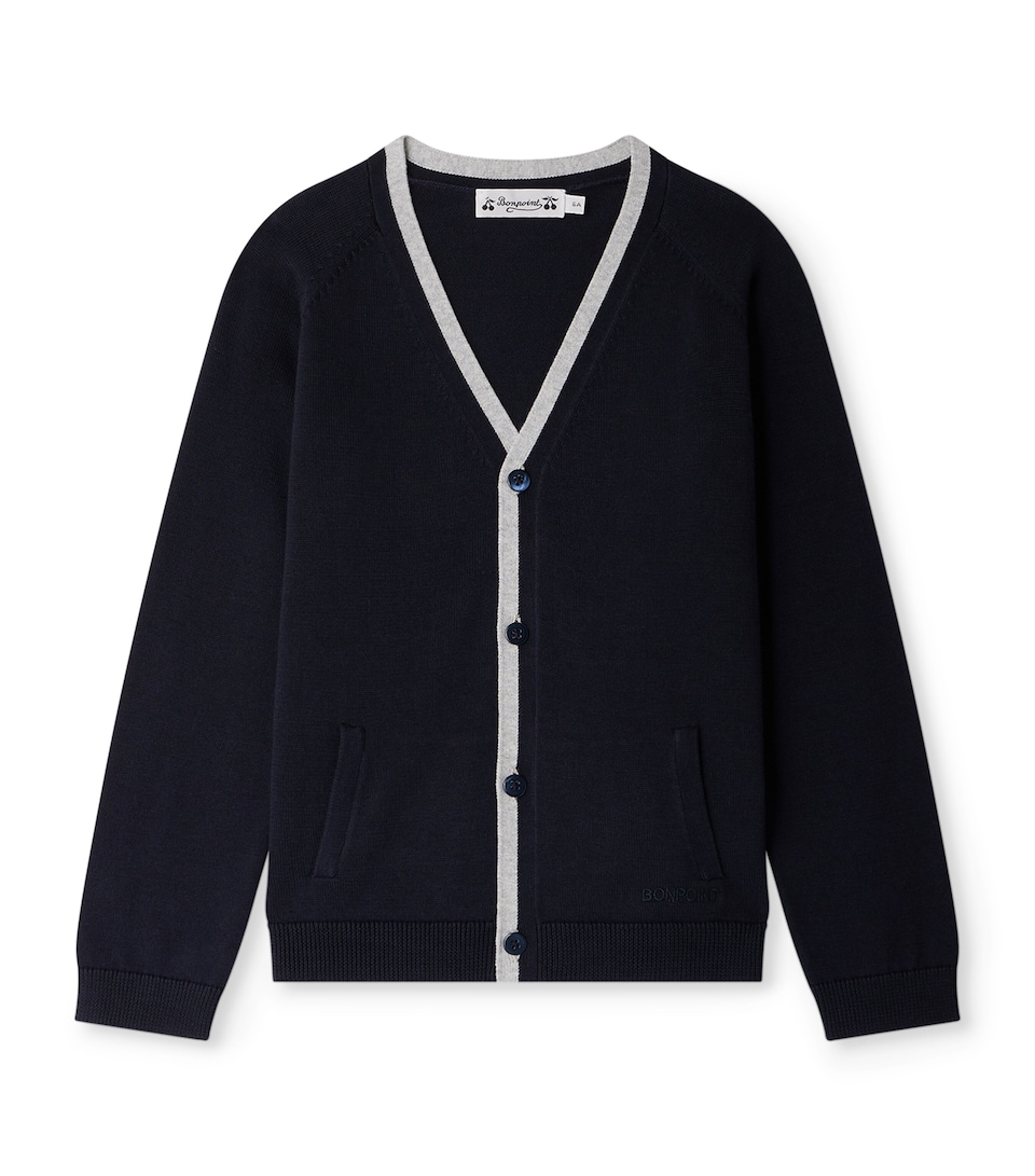 Cotton Contrast-Trim Cardigan (10-12 Years)