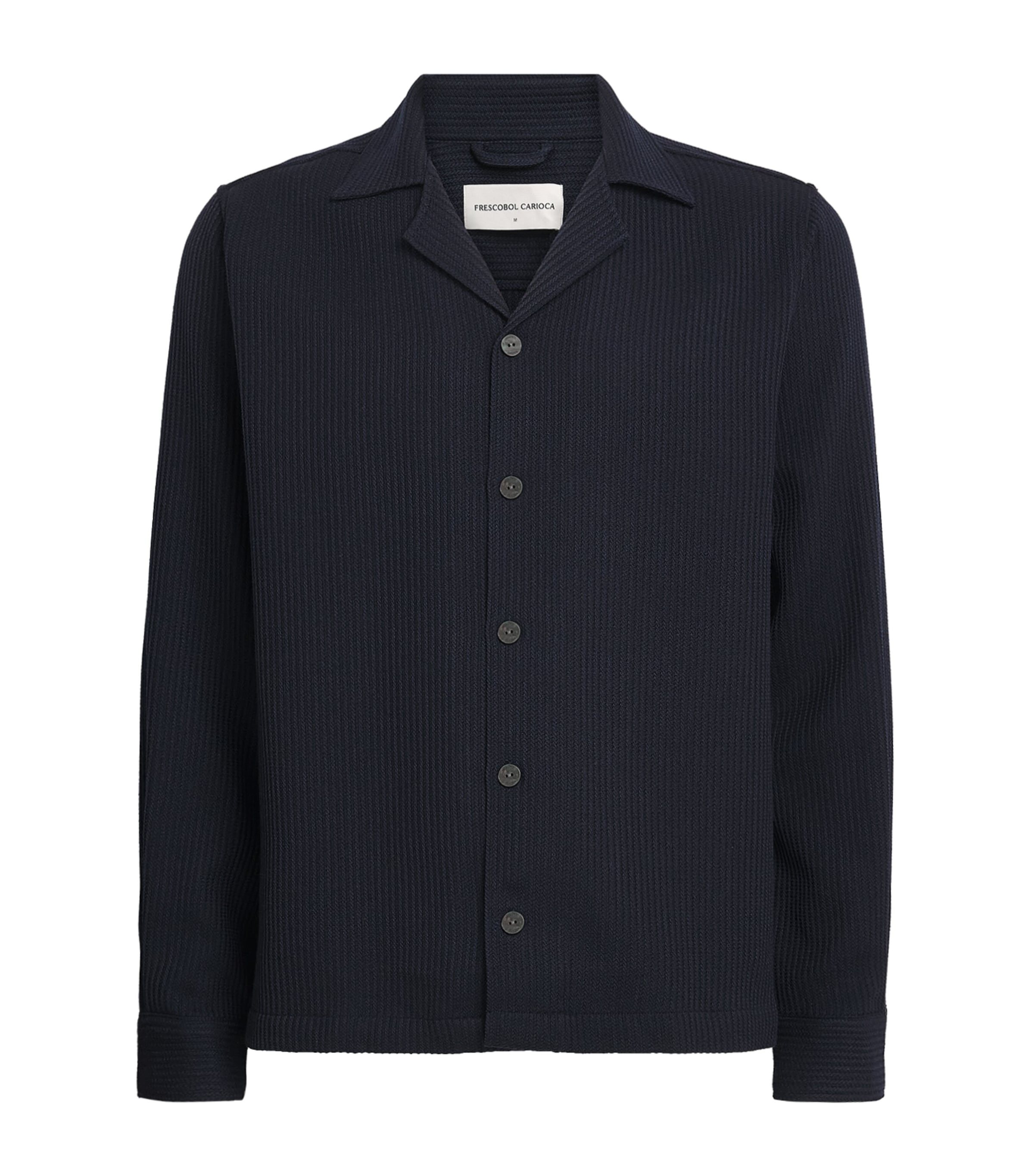 Frescobol Carioca Mens Wool Safra Overshirt Navy