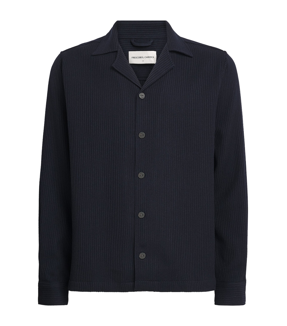 Frescobol Carioca Mens Wool Safra Overshirt Navy