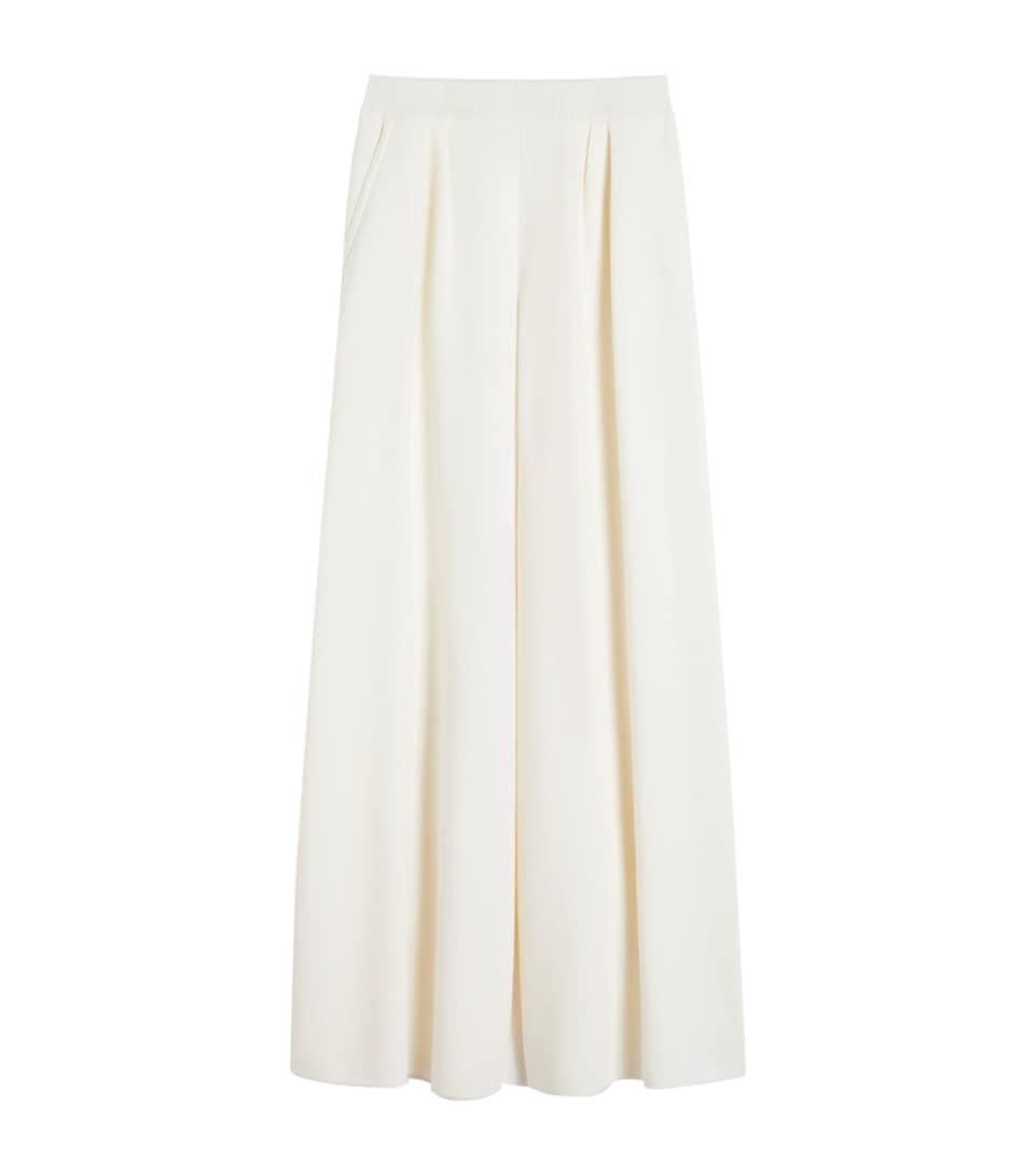Wool Knitted Wide-Leg Trousers