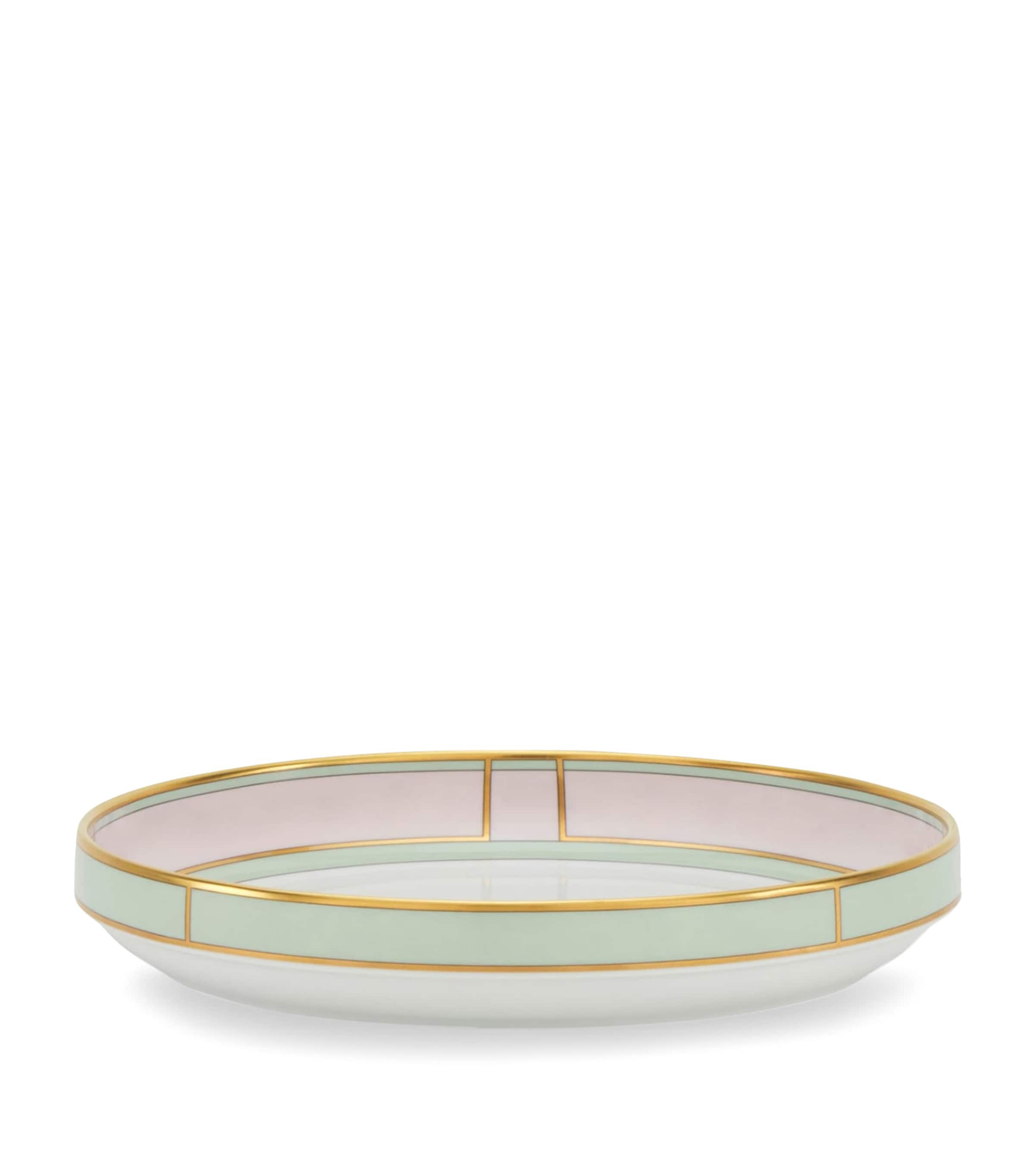 GINORI 1735 Porcelain Colonna Diva Verde Rosa Fruit Holder (24cm)