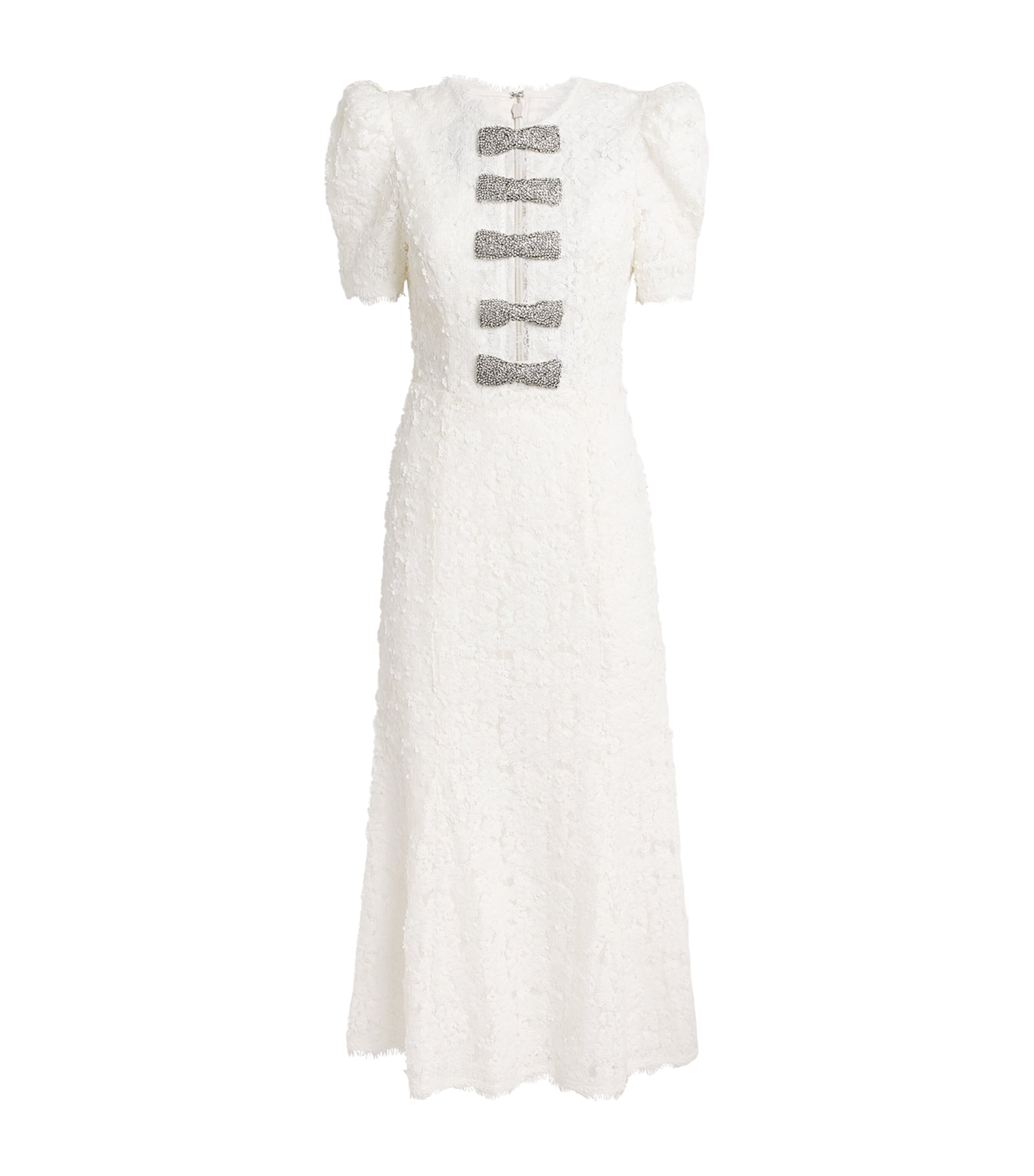 Rebecca Vallance Womens Bow-Detail Dillon Midi Dress Ivory