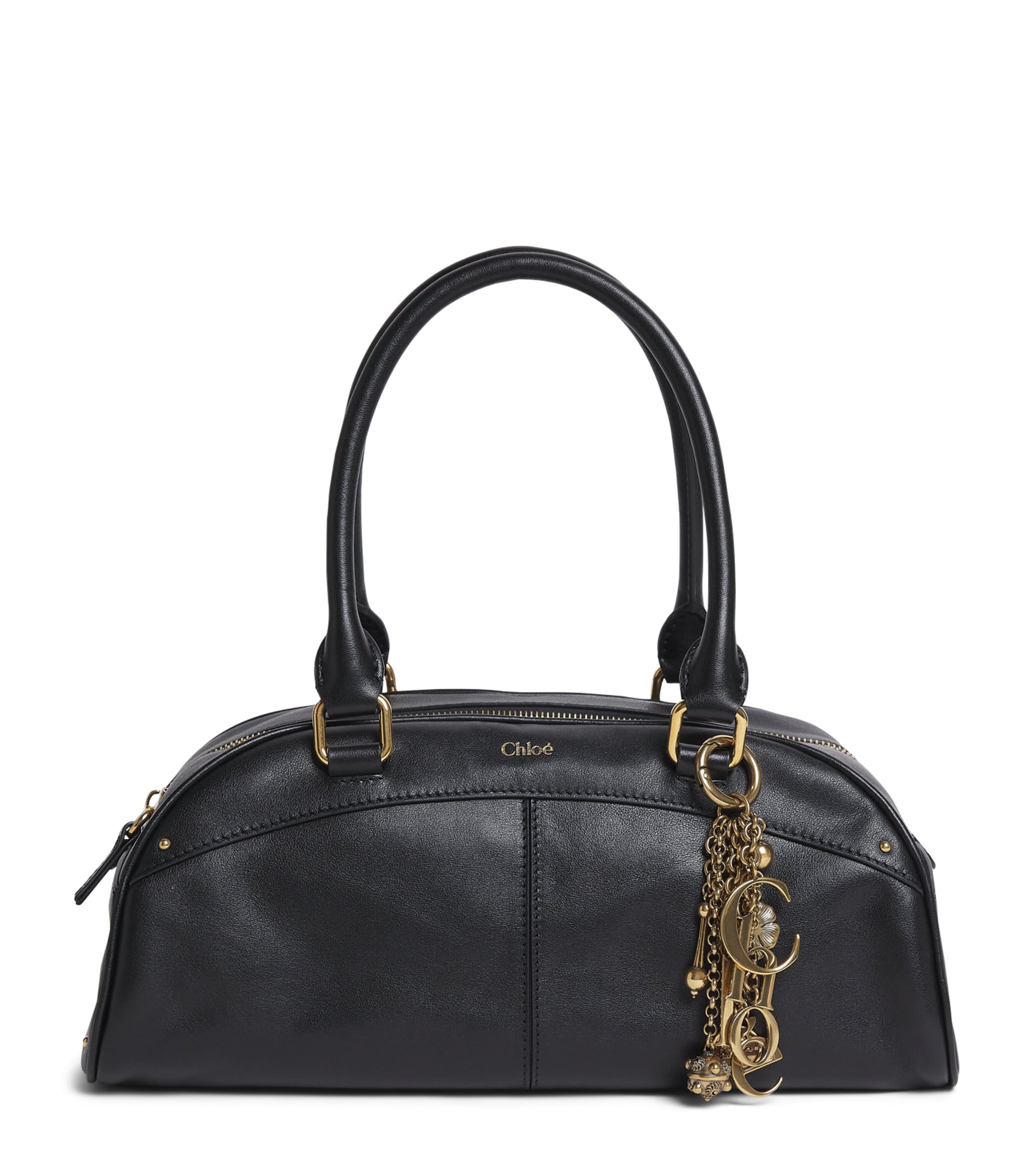 Leather Bowling Top-Handle Bag