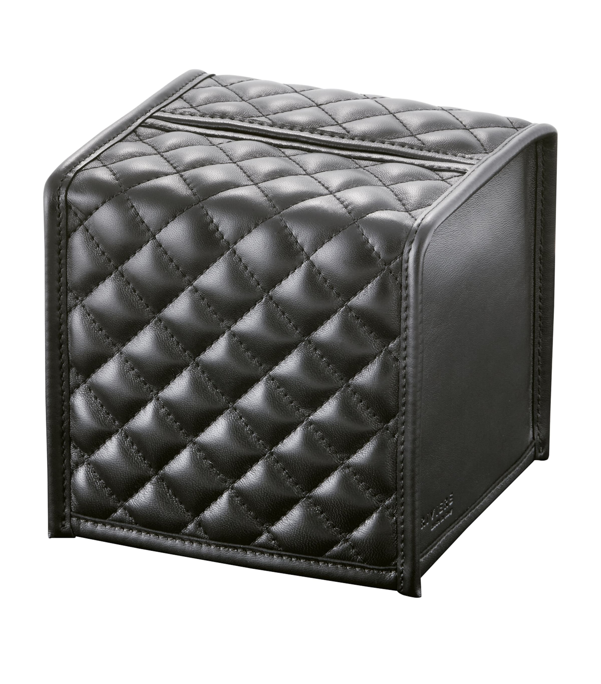 Quilted Leather Square Tissue Box