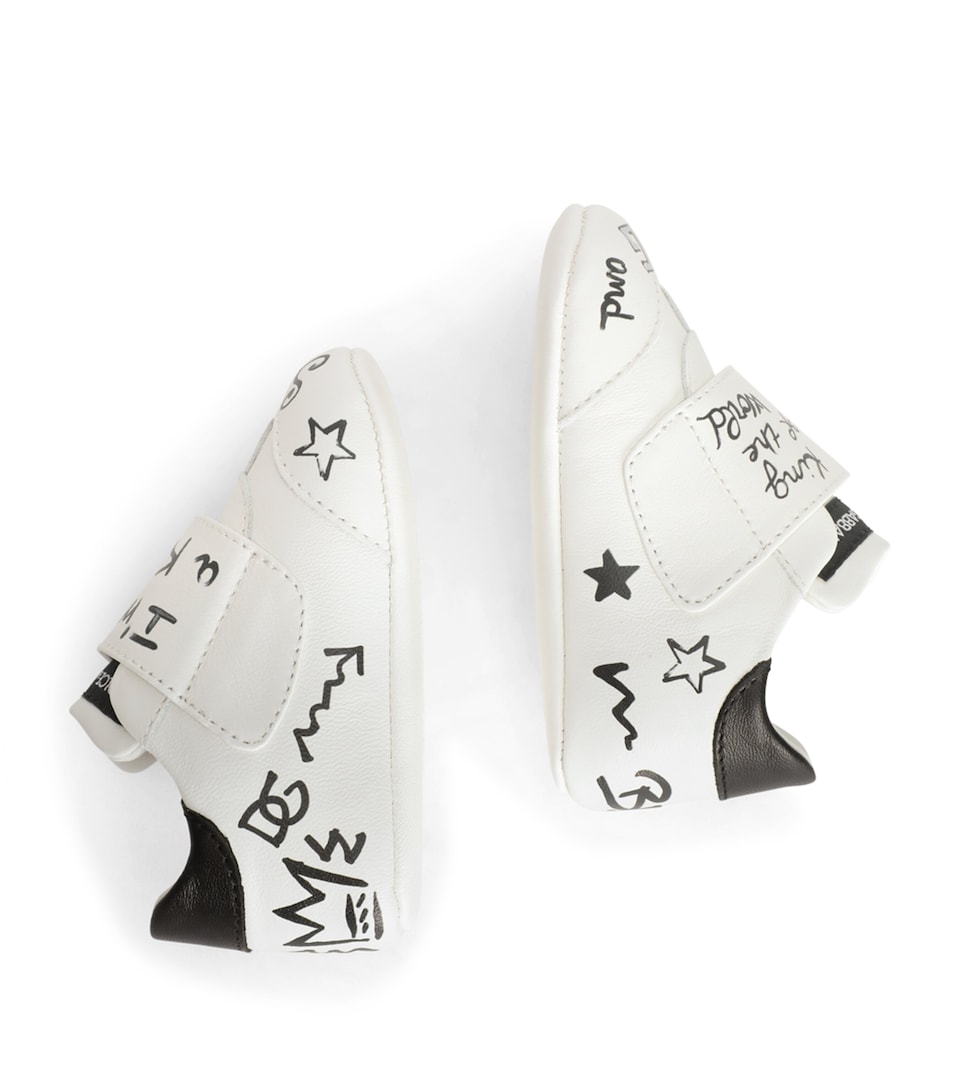 Lambskin Graffiti Print Sneakers