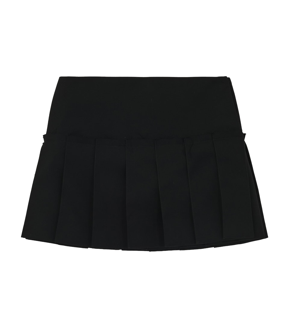 Wool Pleated Mini Skirt