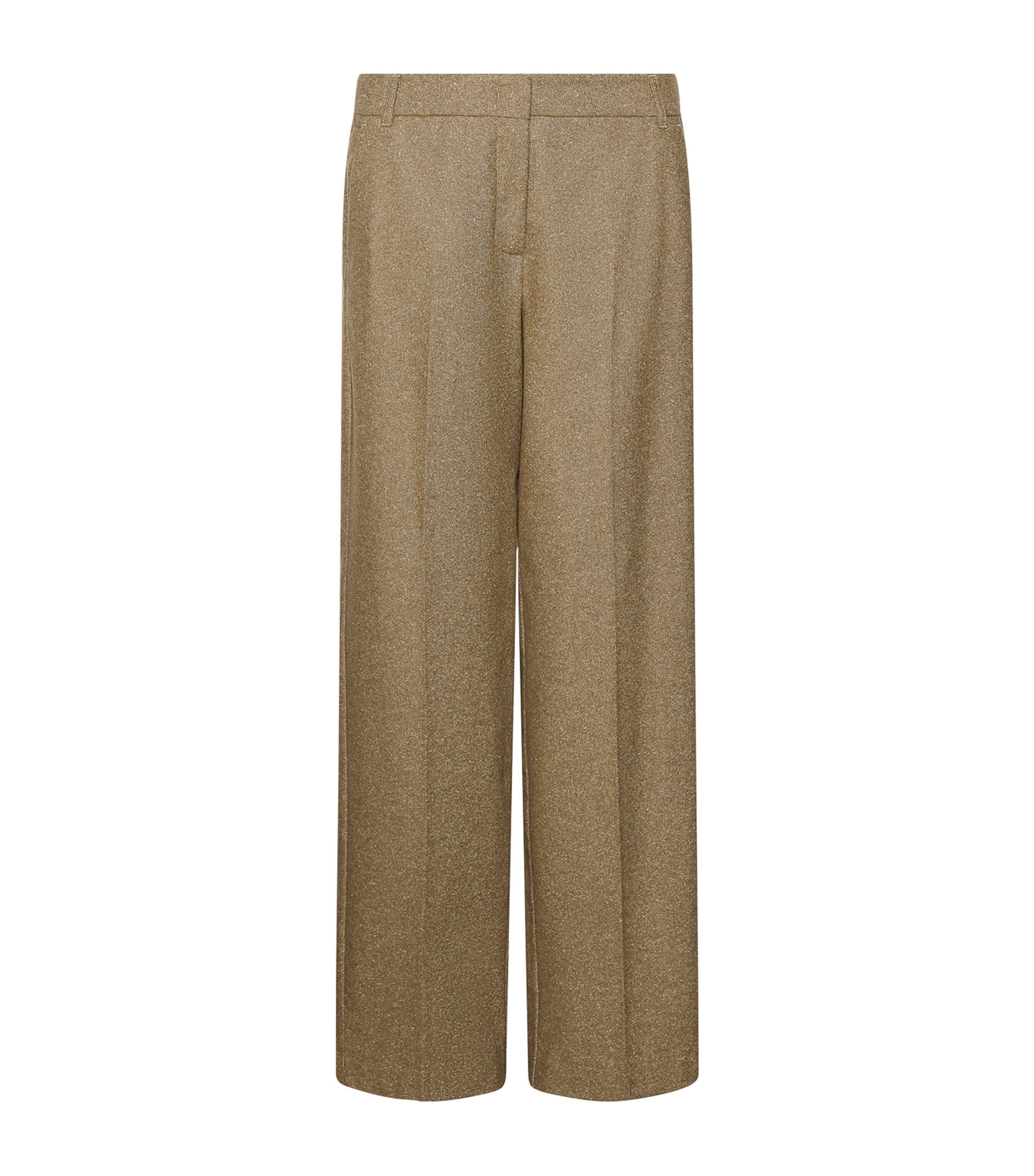 Marella Womens Wool-Blend Straight Trousers Natural