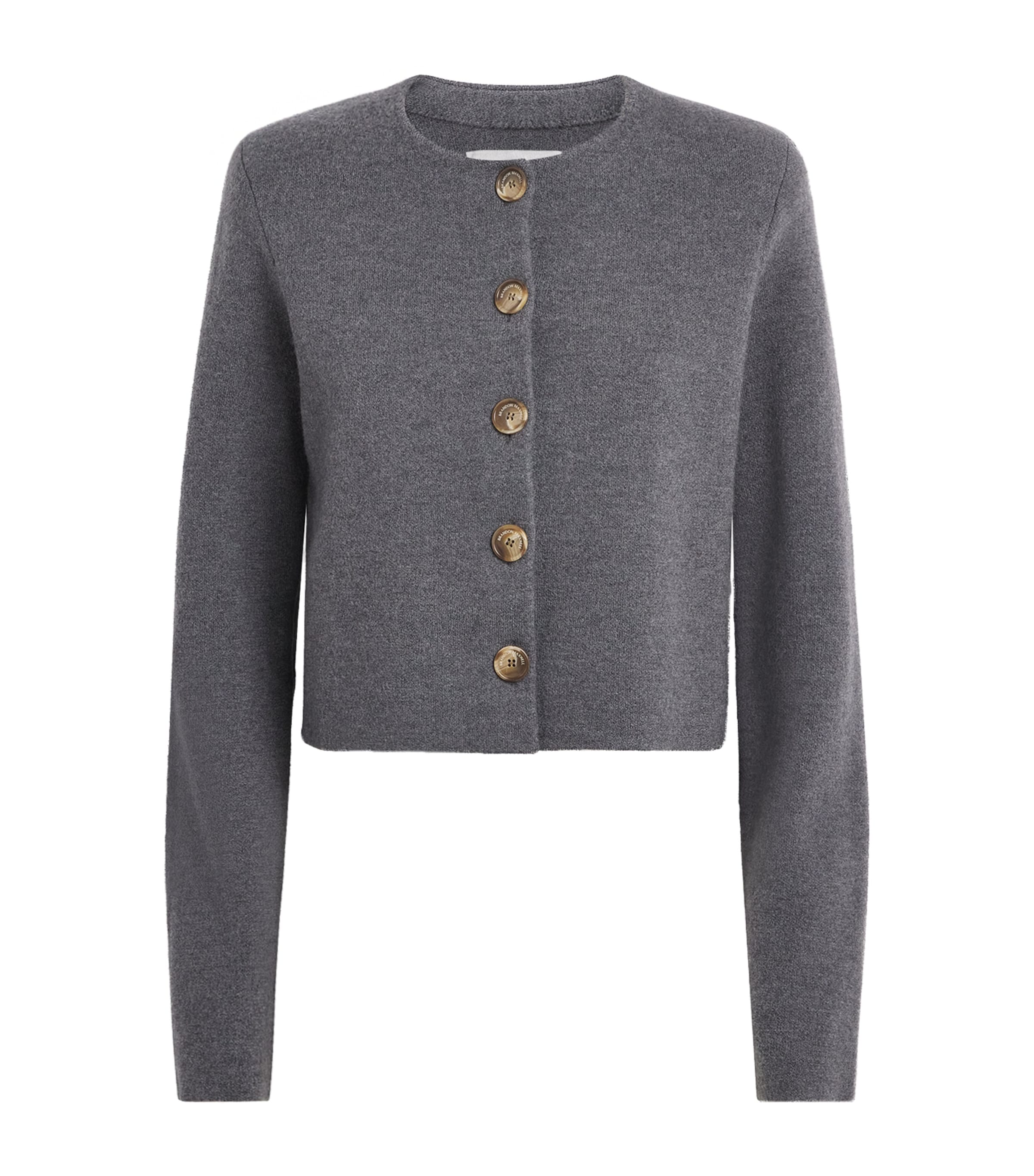 Brandon Maxwell Womens Virgin Wool Ryder Jacket Heather Grey