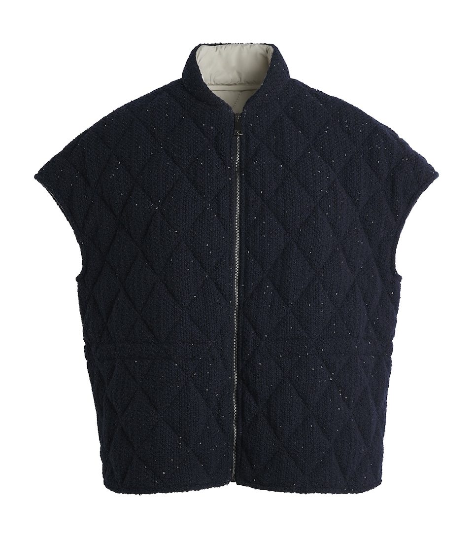 Fabiana Filippi Womens Quilted Sleeveless Gilet Blu Notte