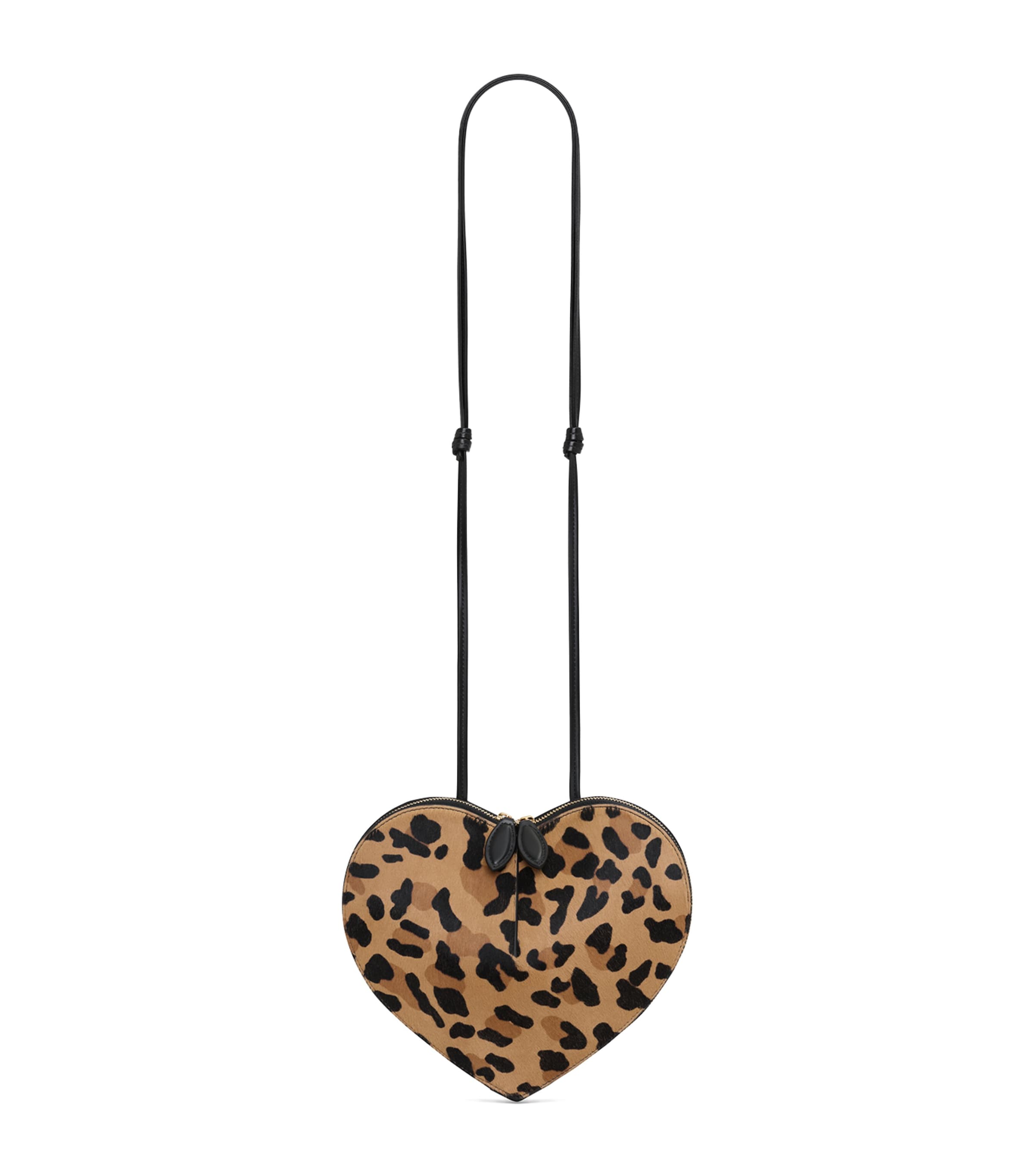 Leather Leopard Le Coeur Shoulder Bag